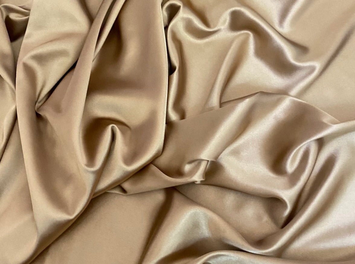 bronze stretch silk charmeuse