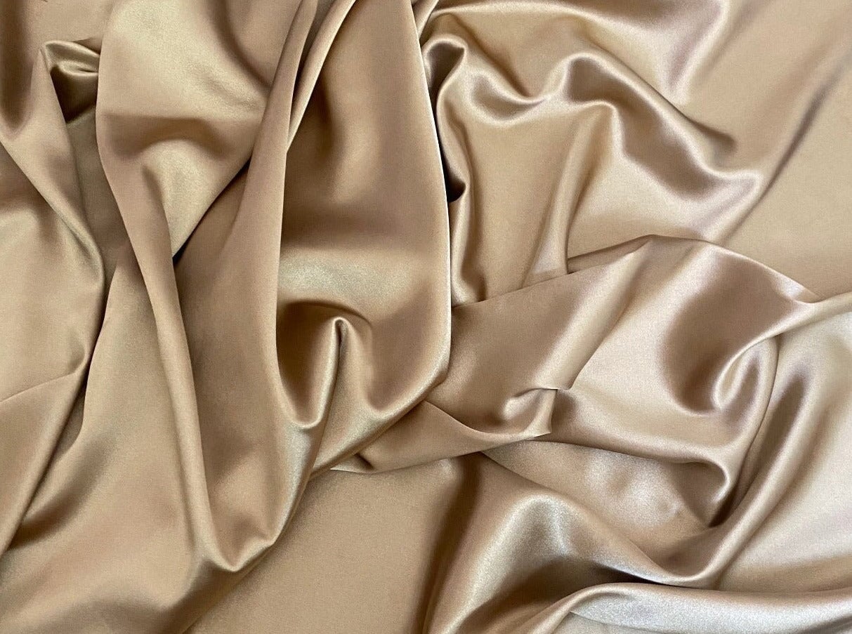 brown solid silk