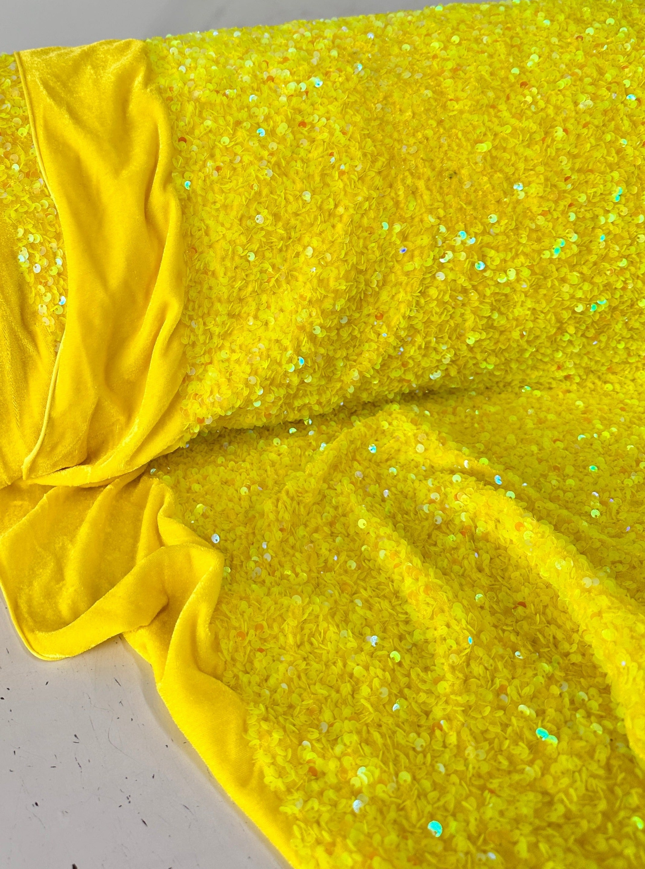 yellow sequin velvet, dark yellow sequin velvet, light yellow sequin velvet, lemon sequin velvet, yellow sequin velvet for woman, yellow sequin velvet for bride, sequin velvet on discount, sequin velvet on sale, cheap sequin velvet, sequin velvet for party wear, buy sequin velvet online