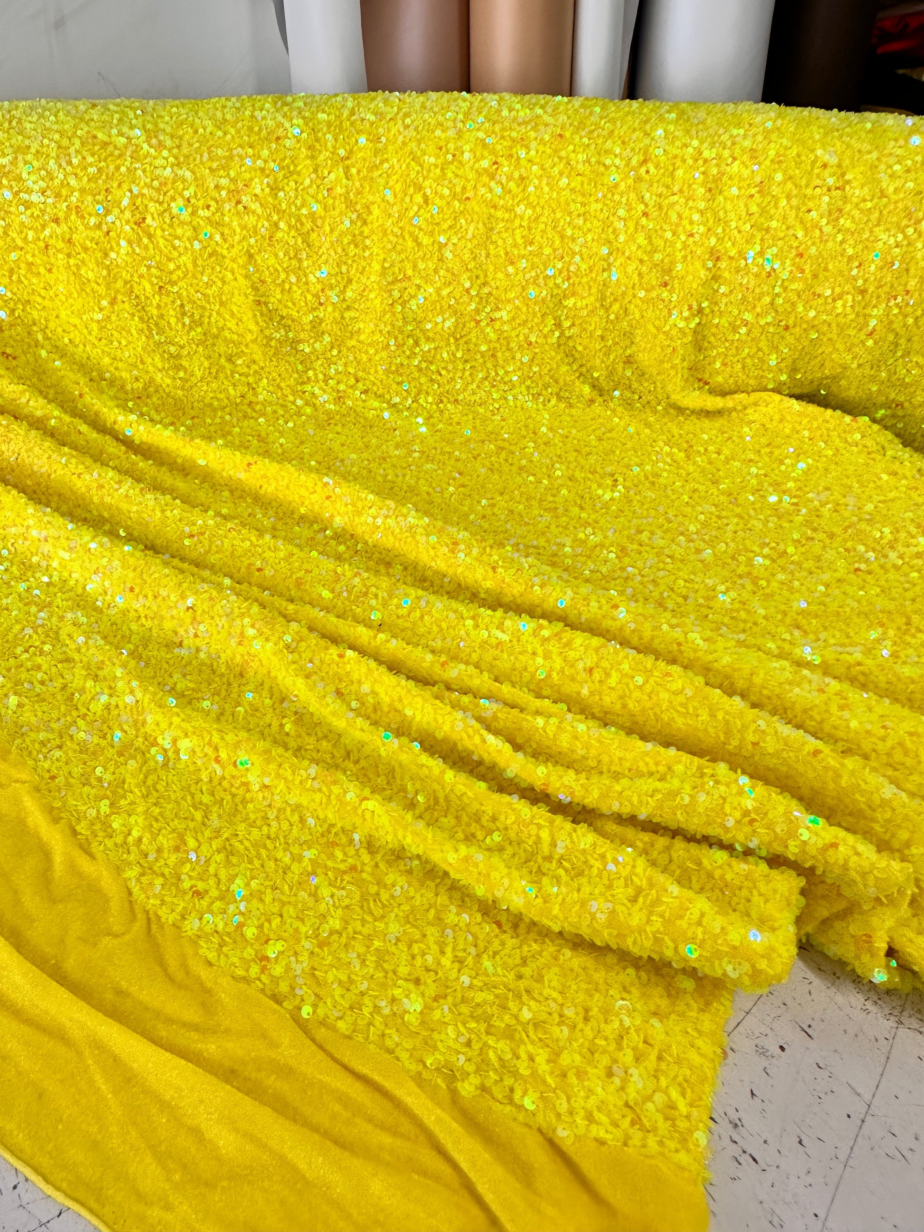 yellow sequin velvet, dark yellow sequin velvet, light yellow sequin velvet, lemon sequin velvet, yellow sequin velvet for woman, yellow sequin velvet for bride, sequin velvet on discount, sequin velvet on sale, cheap sequin velvet, sequin velvet for party wear, buy sequin velvet online