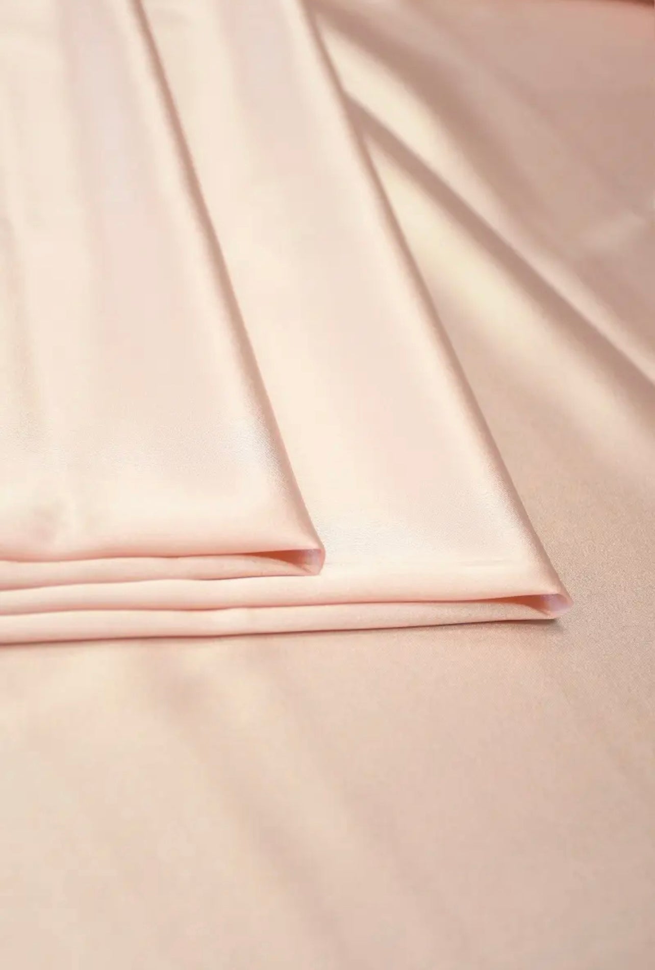 Light Peach Duchesse Satin Fabric, Light Peach Bridal Shiny Satin by yard, Peach Heavy Satin Fabric for Wedding Dress, peach duchesse gown, satin for woman, satin in demand, best satin, premium satin, satin for pajama, buy satin online