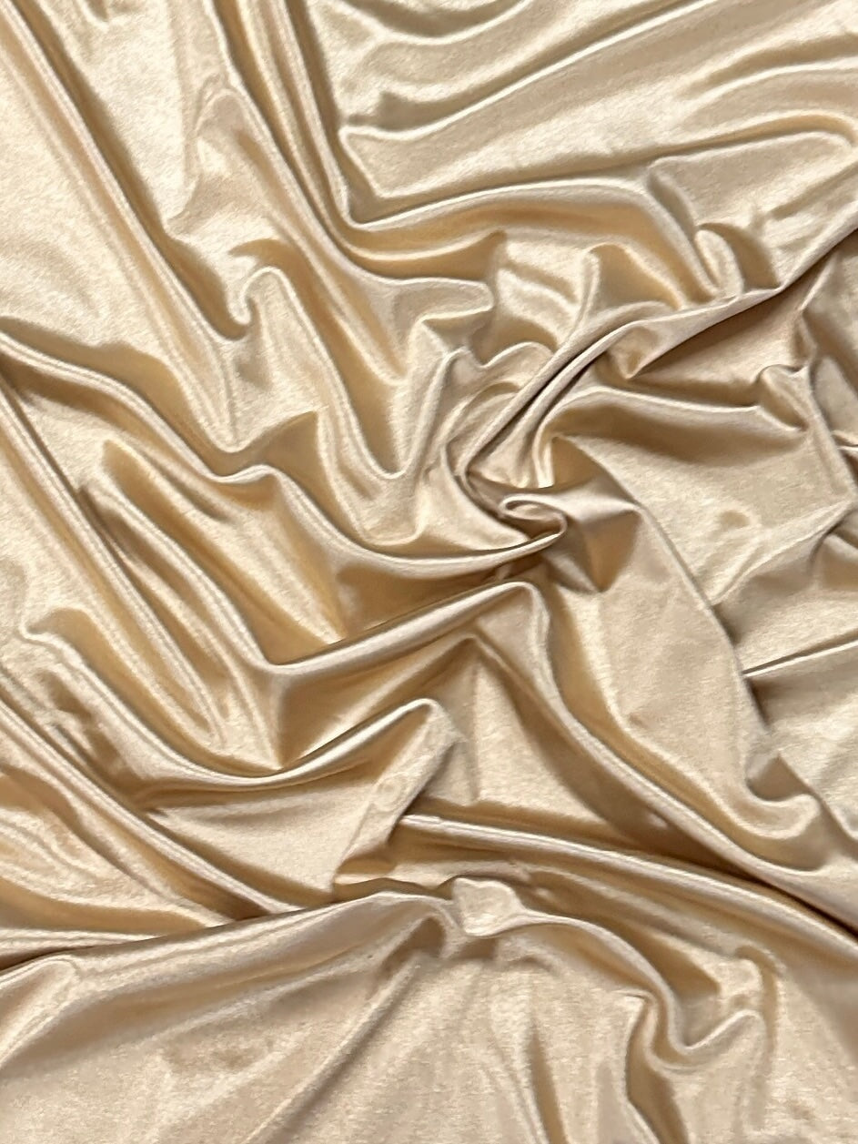 champagne nylon spandex, light brown nylon spandex, brown spandex, dusty gold nylon spandex, shiny nylon spandex for woman, shiny nylon for bride, spandex for swim wear, premium spandex, spandex on sale, low price spandex