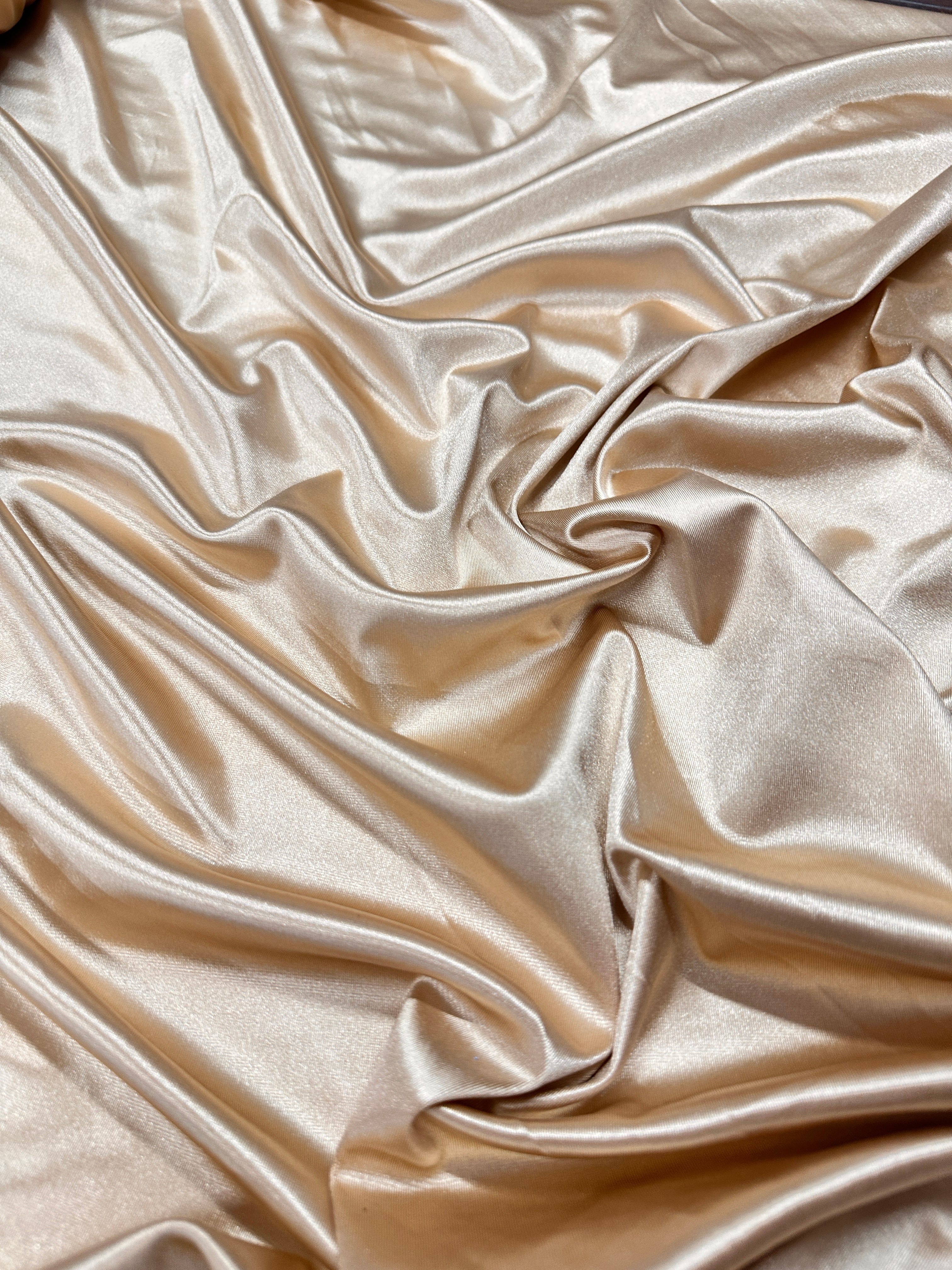 champagne nylon spandex, light brown nylon spandex, brown spandex, dusty gold nylon spandex, shiny nylon spandex for woman, shiny nylon for bride, spandex for swim wear, premium spandex, spandex on sale, low price spandex