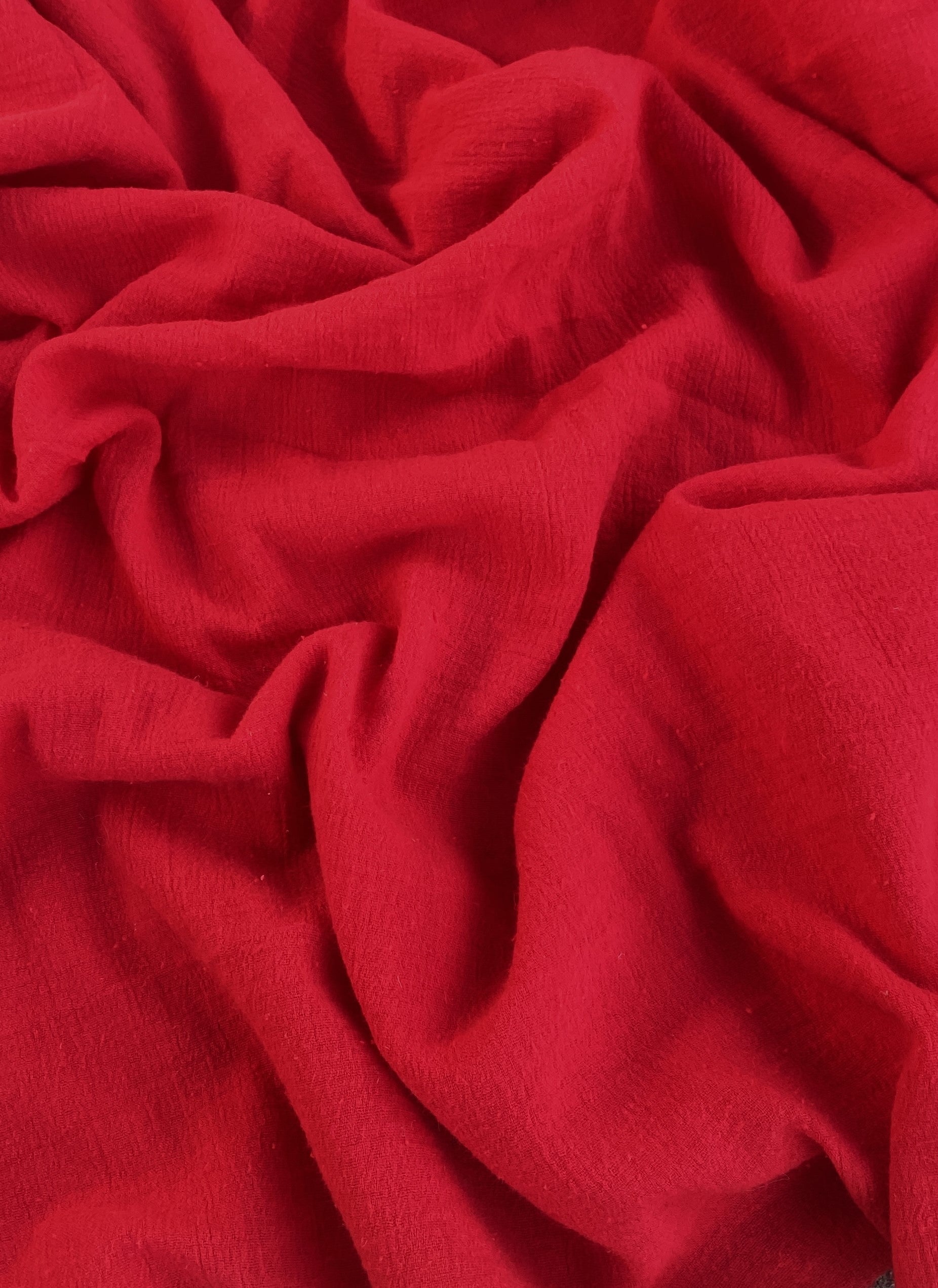 red gauze fabric, red cotton gauze fabric, red cotton fabric, red crinkle gauze. red textured gauze fabric, fabric for swaddles fabric for baby, baby fabric red, red natural fabric