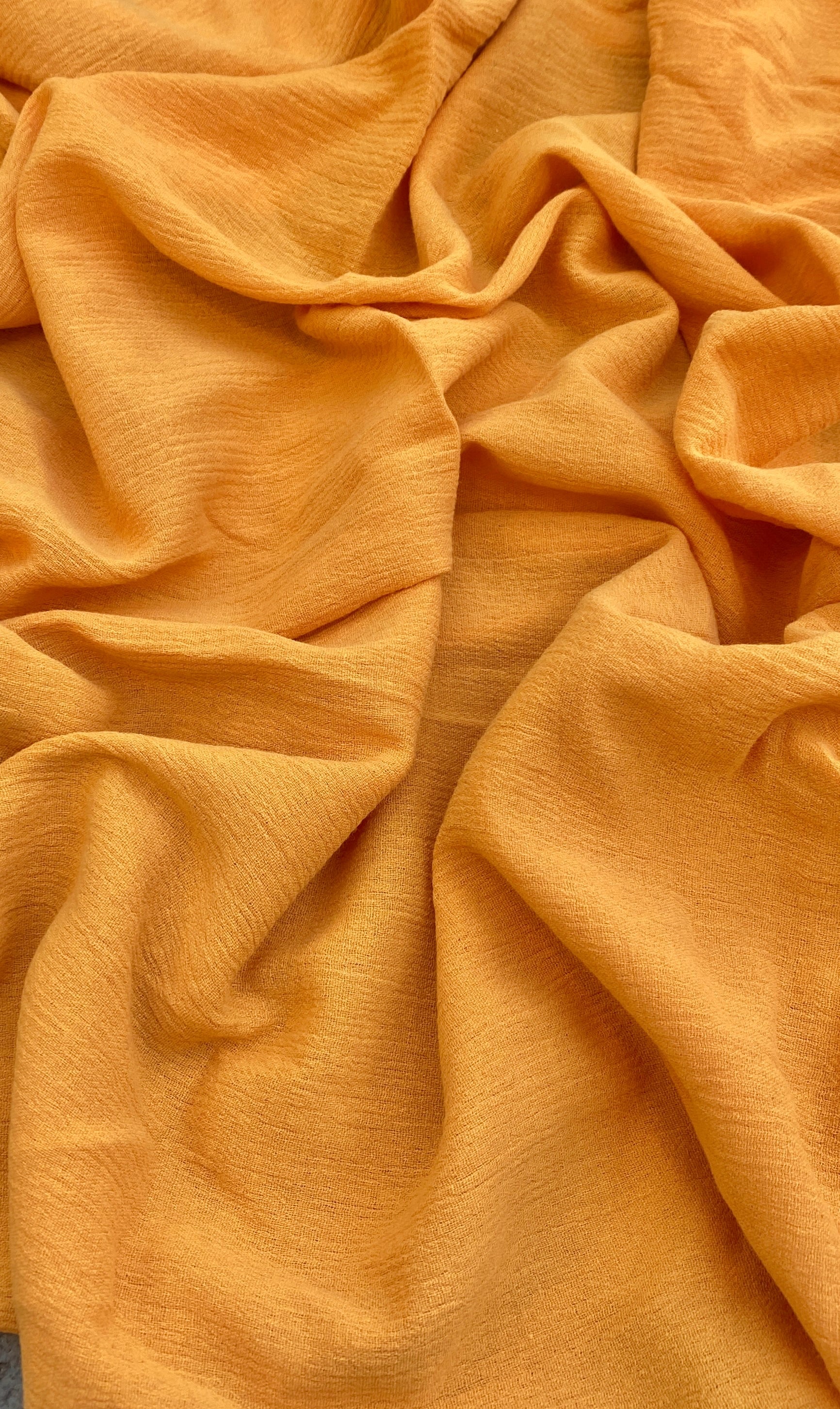 Mustard Crinkle Cotton Gauze