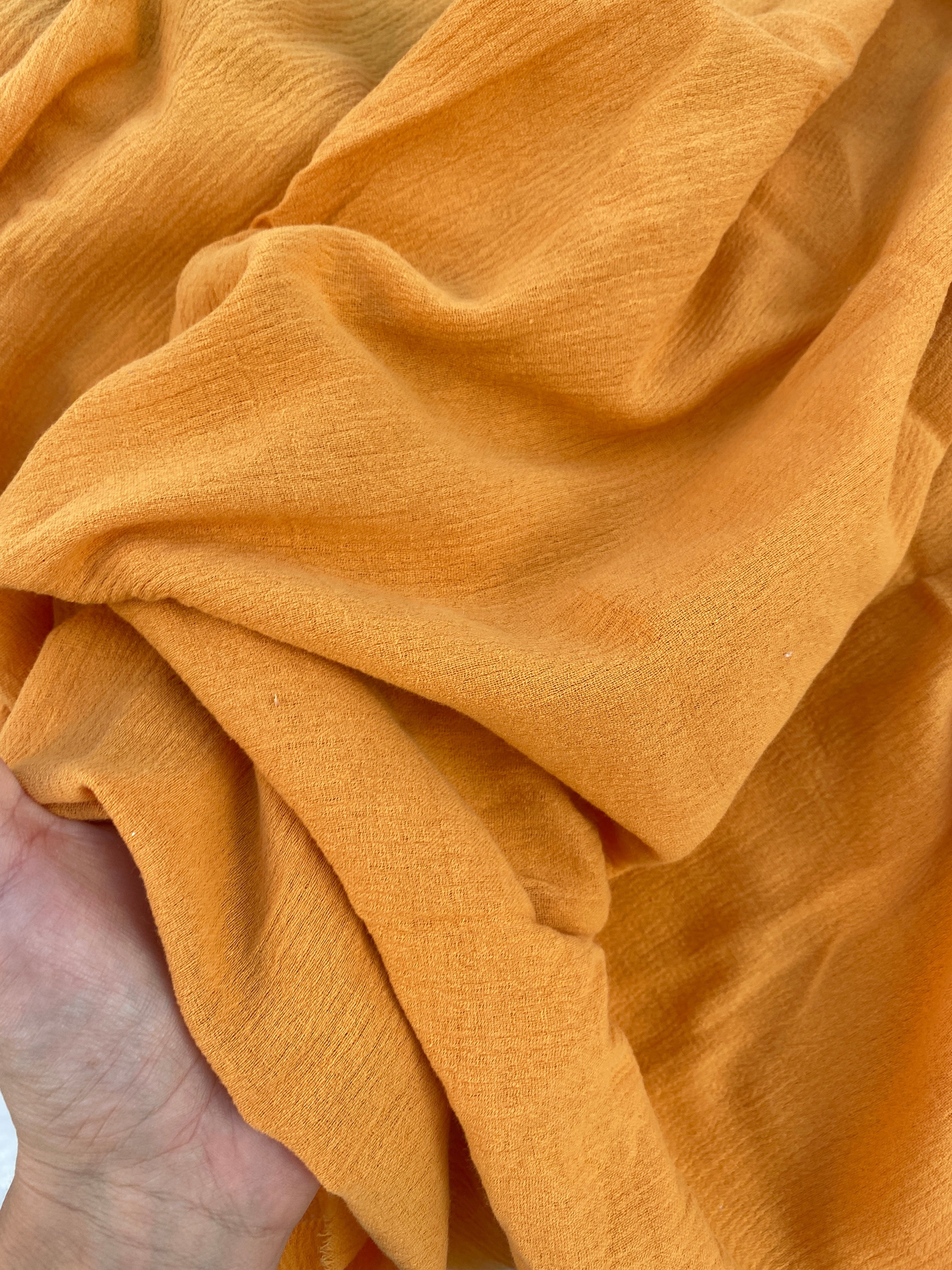 Mustard Crinkle Cotton Gauze