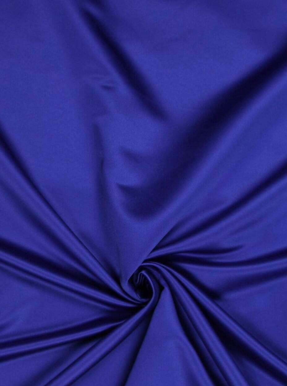 Royal Blue Duchesse Satin Fabric, Dark Blue Bridal Shiny Satin by yard, Blue Heavy Satin Fabric for Wedding Dress, dark blue satin, light blue satin, shinny blue satin, satin for woman, premium satin, buy satin online, cheap satin, kiki textile fabric, blue color fabric for woman