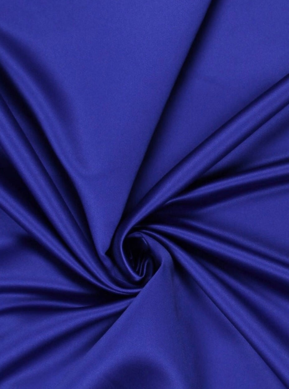 Royal Blue Duchesse Satin Fabric, Dark Blue Bridal Shiny Satin by yard, Blue Heavy Satin Fabric for Wedding Dress, dark blue satin, light blue satin, shinny blue satin, satin for woman, premium satin, buy satin online, cheap satin, kiki textile fabric, blue color fabric for woman