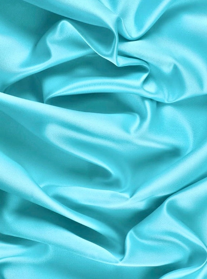 Light Turquoise Satin Fabric, Silky Satin Fabric Blue, Bridal Satin Medium Weight, Satin for gown, Shiny Satin, Turquoise Silk by the yard, satin for bride, brides fabric on discount, luxury satin, best quality satin, silky satin, buy satin online, satin on sale, cheap satin, fancy satin