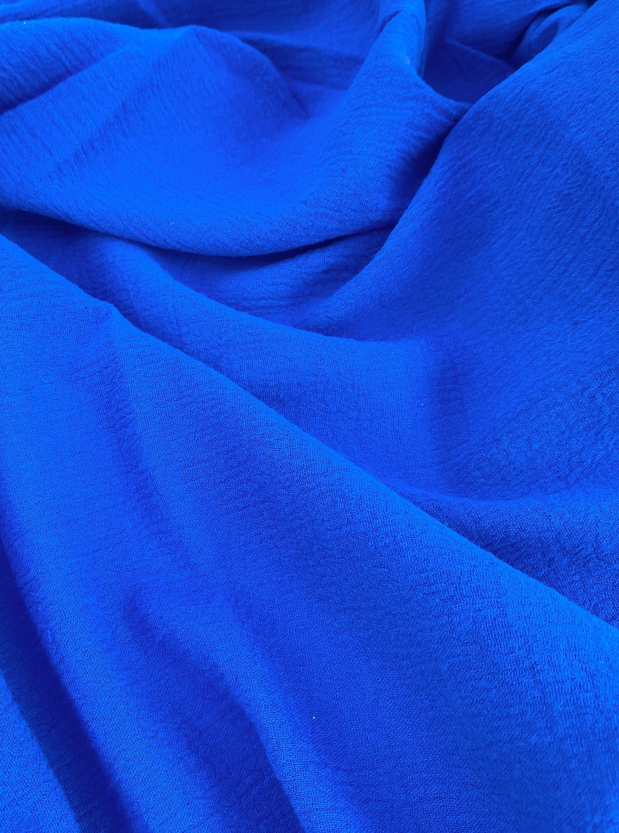 Royal Blue Crinkle Cotton Gauze