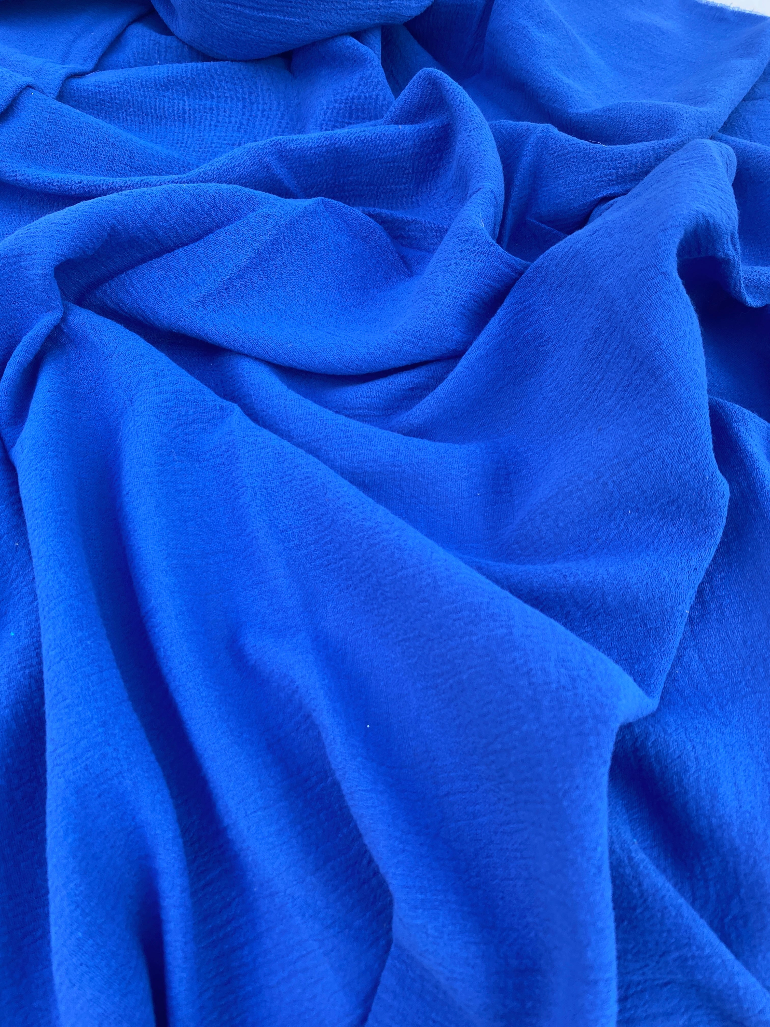 Royal Blue Crinkle Cotton Gauze – KikiTextiles