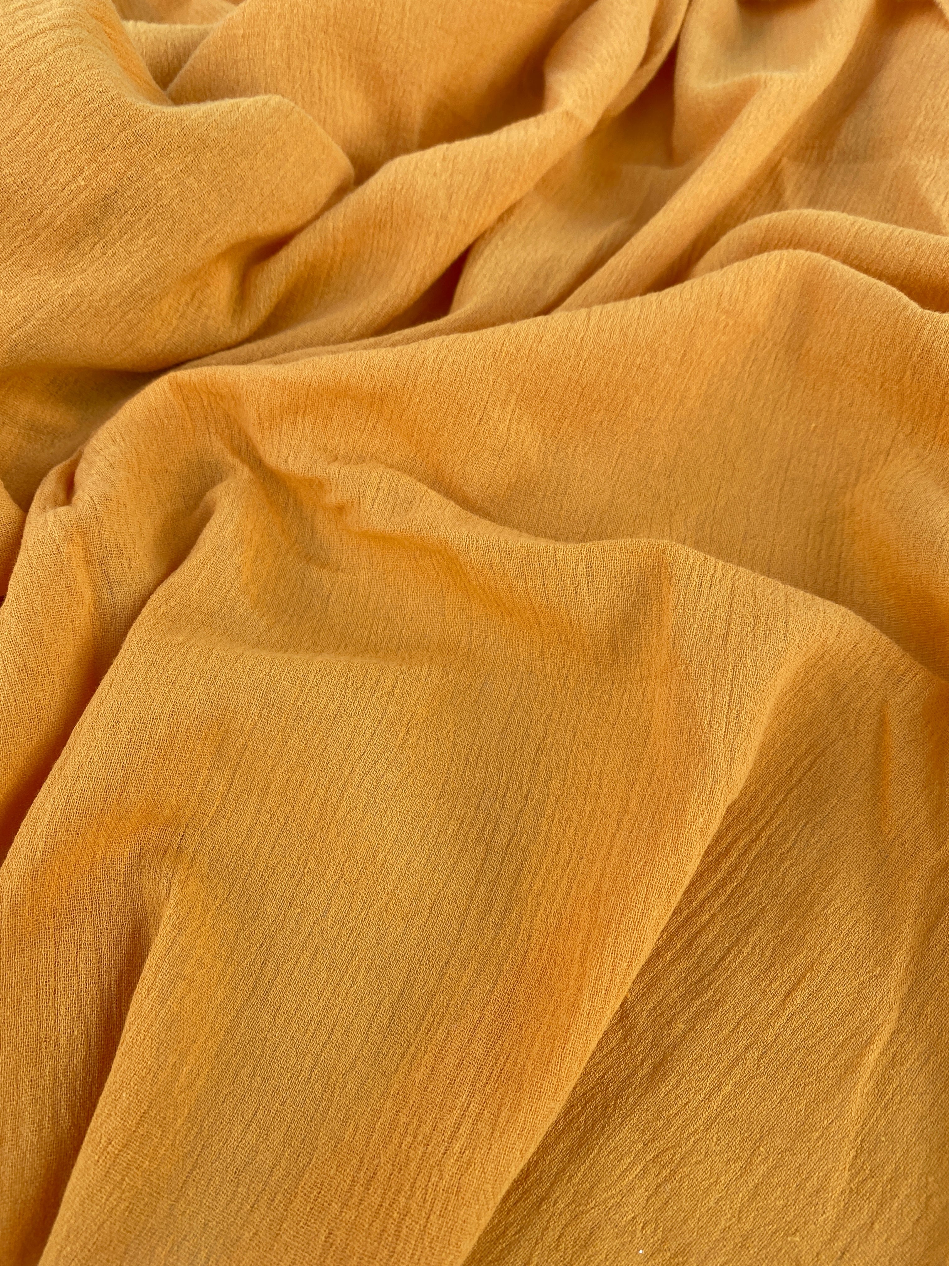Mustard Crinkle Cotton Gauze