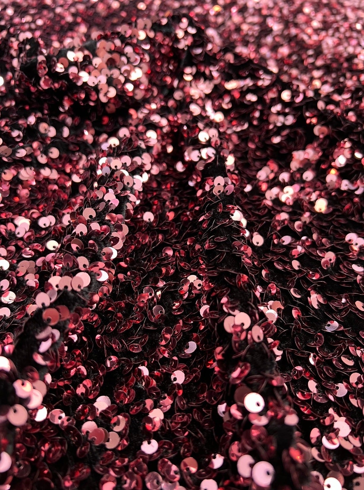 Iridescent Burgundy Sequin on Velvet, Burgundy sequin on velvet, maroon sequin on velvet, Iridescent sequin on velvet, velvet on discount, velvet on sale, buy velvet online, kikitextile velvet, premium velvet, velvet for gown, velvet for woman, velvet for bride 