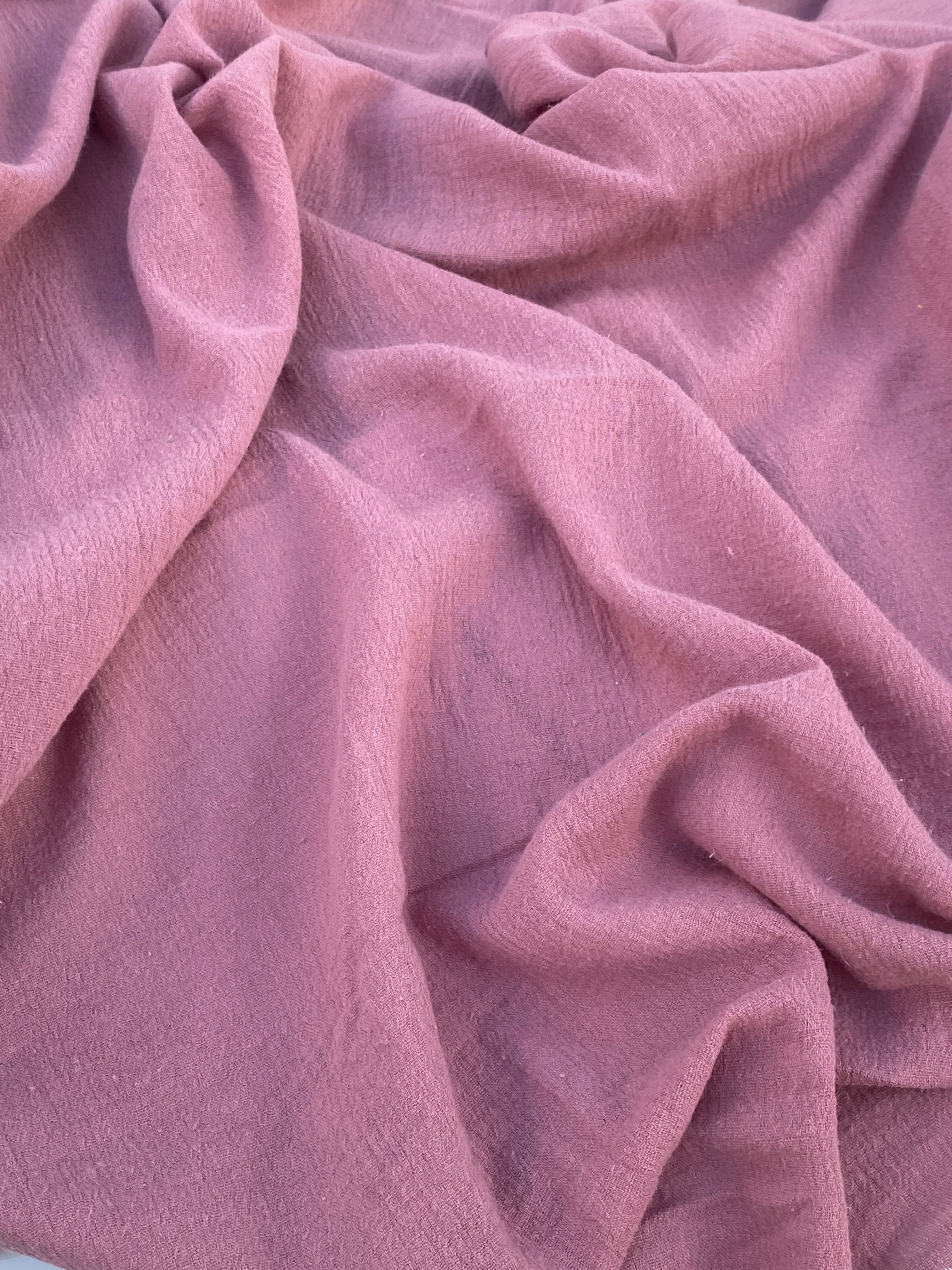 Mauve Crinkle Cotton Gauze