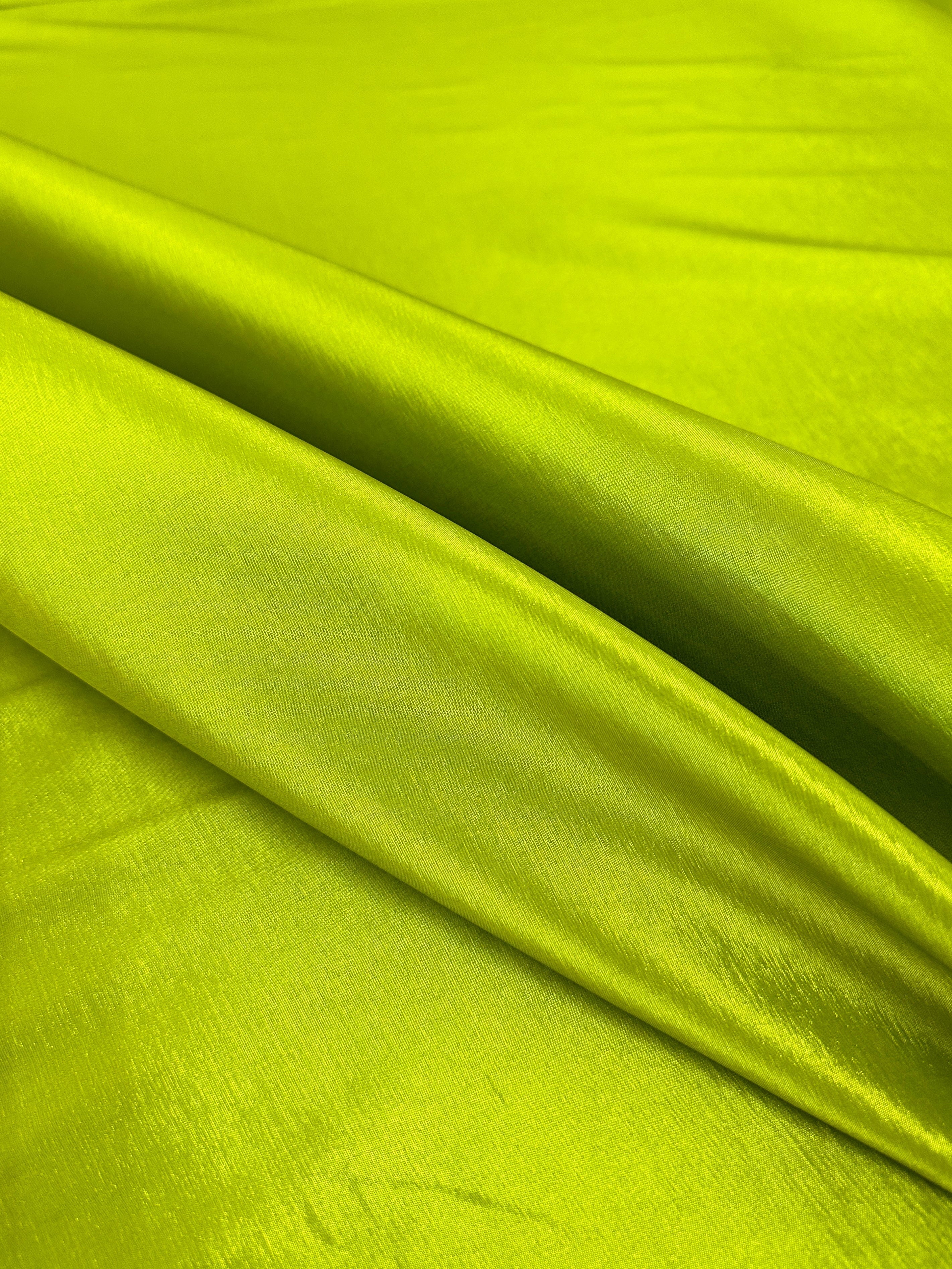 Lime Green Stretch Taffeta Fabric , Shiny Neon Green Taffeta For dress, Green Lustrous Fabric By the Yard, light green taffeta for woman, green taffeta for bride, lime green taffeta for party wear, vibrant taffeta colors, taffeta on sale, taffeta on discount