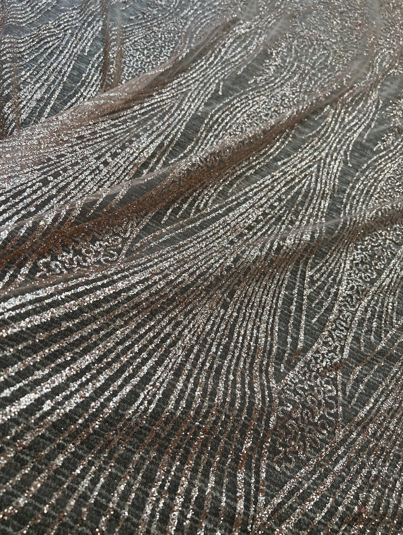 Rose Gold Glitter Lace, gold lace Glitter, light gold Lace, dusty gold lace, lace for woman, lace for bride,  lace on discount, lace on sale, premium lace, kiki textile lace, lace for party wear dresses, lace on mesh