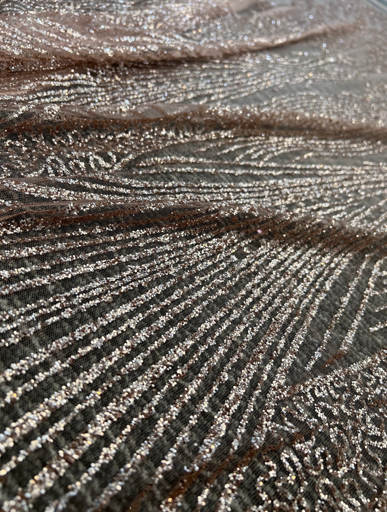 Rose Gold Glitter Lace, gold lace Glitter, light gold Lace, dusty gold lace, lace for woman, lace for bride,  lace on discount, lace on sale, premium lace, kiki textile lace, lace for party wear dresses, lace on mesh