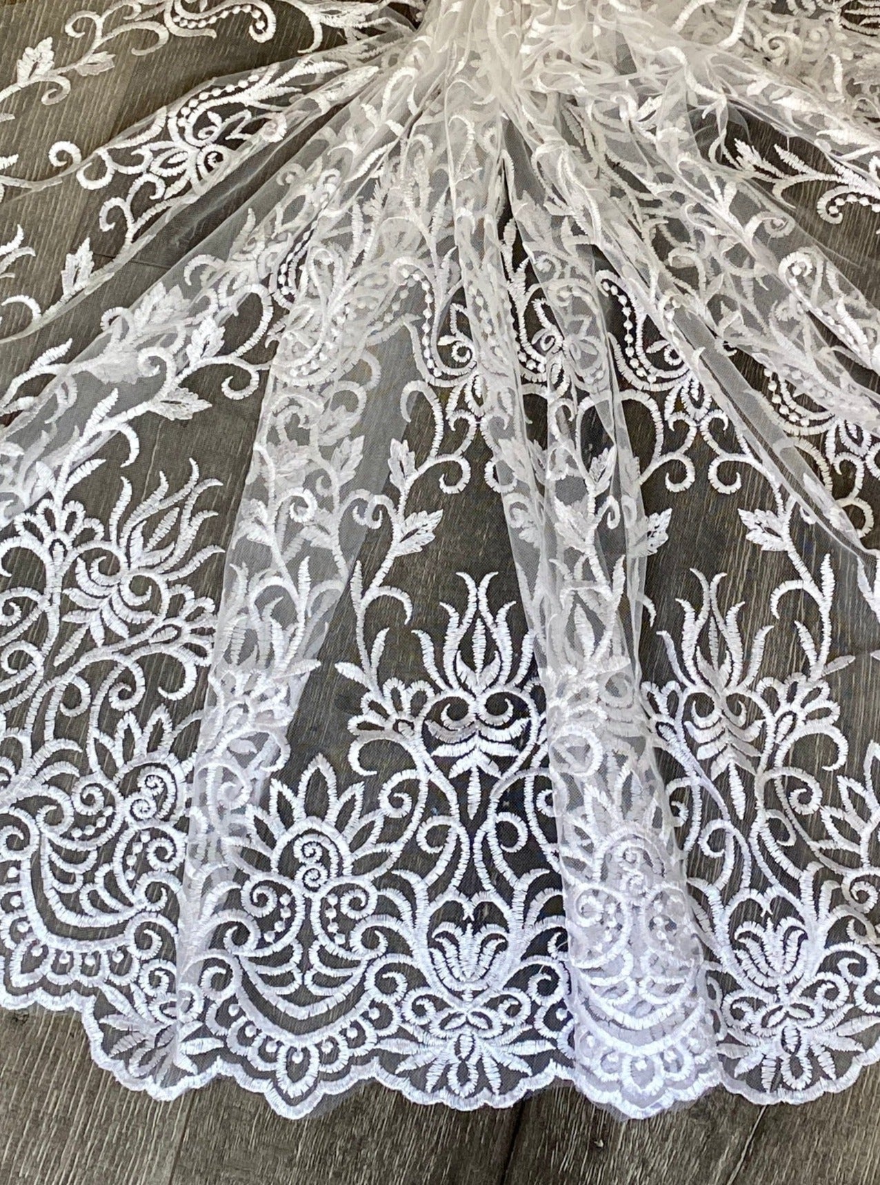  white Scallop Embroidery Lace, off white Scallop Embroidery lace, bright white Scallop Embroidery Lace, Scalloped Embroidery Lace for woman, Scalloped Embroidery Lace for bride, Scalloped Embroidery Lace for gown, Scallop Embroidery Lace in low price, premium Scallop Embroidery Lace, cheap Scallop Embroidery Lace
