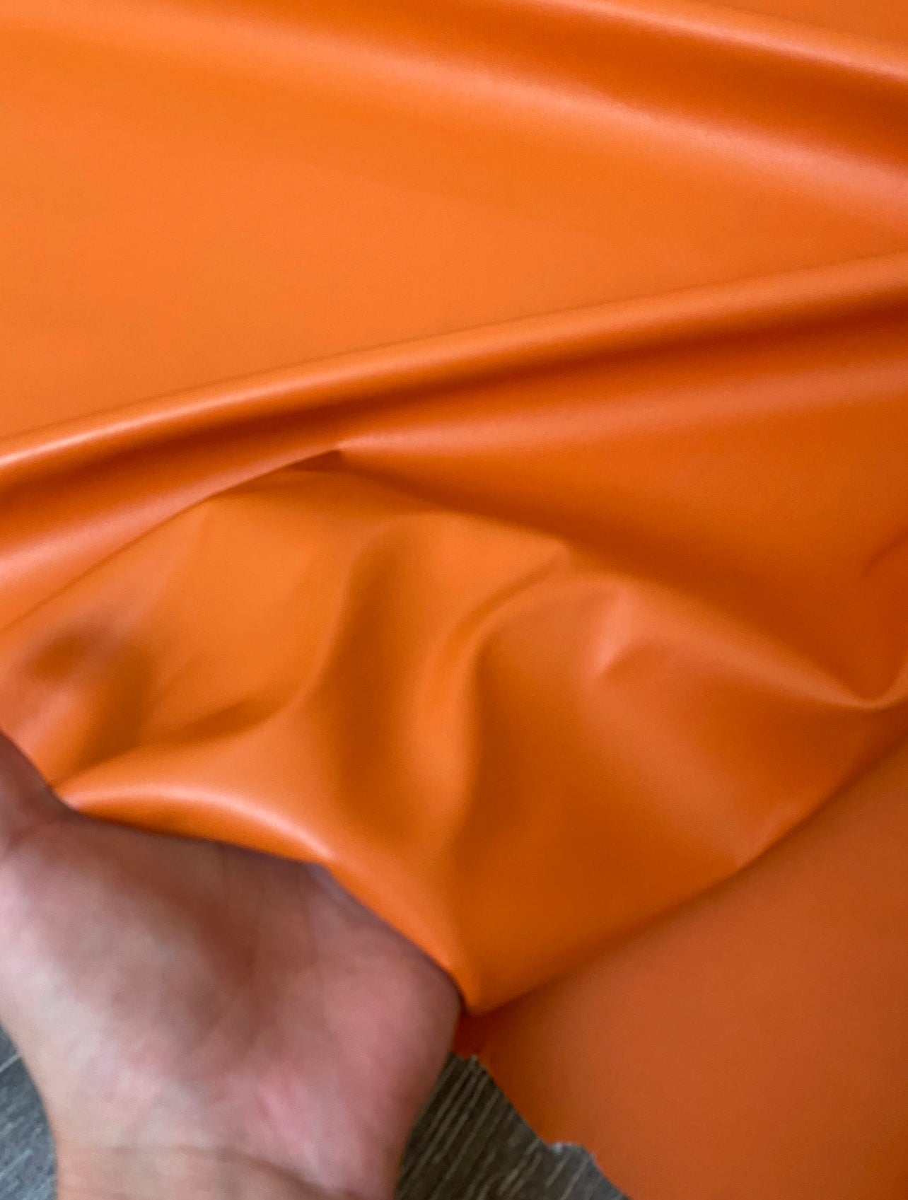orange stretch Faux Leather, light orange Faux Leather, Faux Leather for jackets, Faux Leather for bags, Faux Leather on discount, Faux Leather on sale, premium Faux Leather, dark orange Faux Leather, pale orange Faux Leather, Faux Leather for tops, Faux Leather for leggings