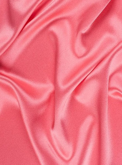 Coral Satin Fabric Woman, Premium Quality Satin, Coral Satin Fabric For bride, Medium Weight Satin, Wedding Dress Fabric, Satin by The Yard,  coral satin in low price, discounted satin, light pink satin, pink satin, polyester satin, silky smooth satin in coral, satin on sale, best quality satin fabric