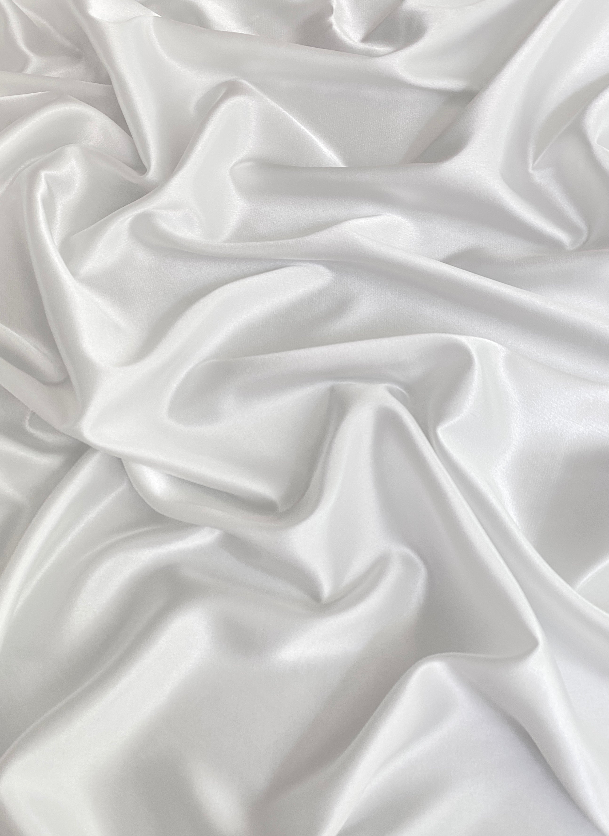 White Silky Stretch Satin – KikiTextiles