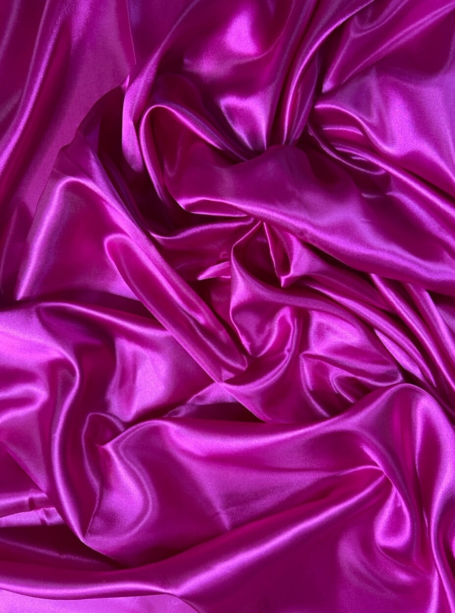 fuchsia satin, hot pink satin, pink satin, burgundy satin, kikitextiles,online satin store, luxury fabric online, fuchsia fabric online, fuchsia color for bridal dress