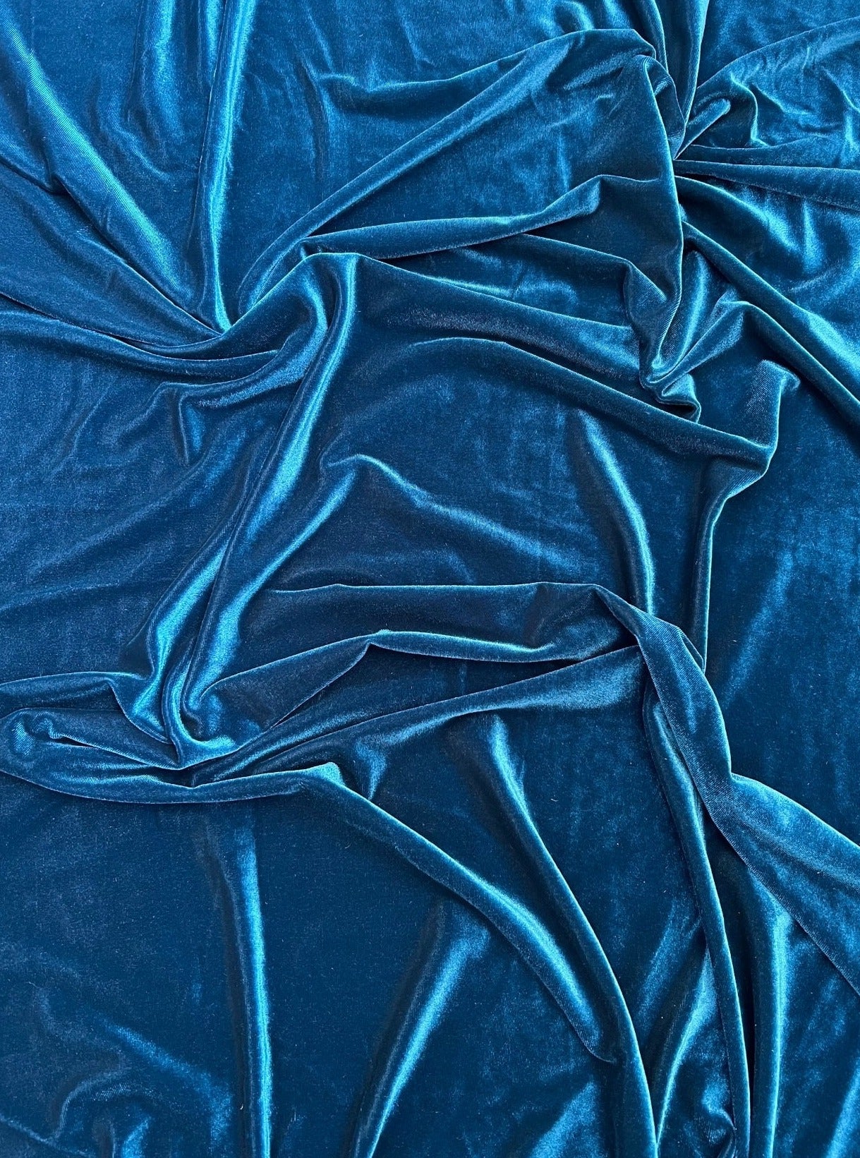 Teal Blue velvet fabric, 4 way stretch velvet fabric, solid velvet fabric, velvet fabric for clothing, fabric store, velvet cheap, stretch velvet on sale, Blue velvet, dark Blue velvet fabric