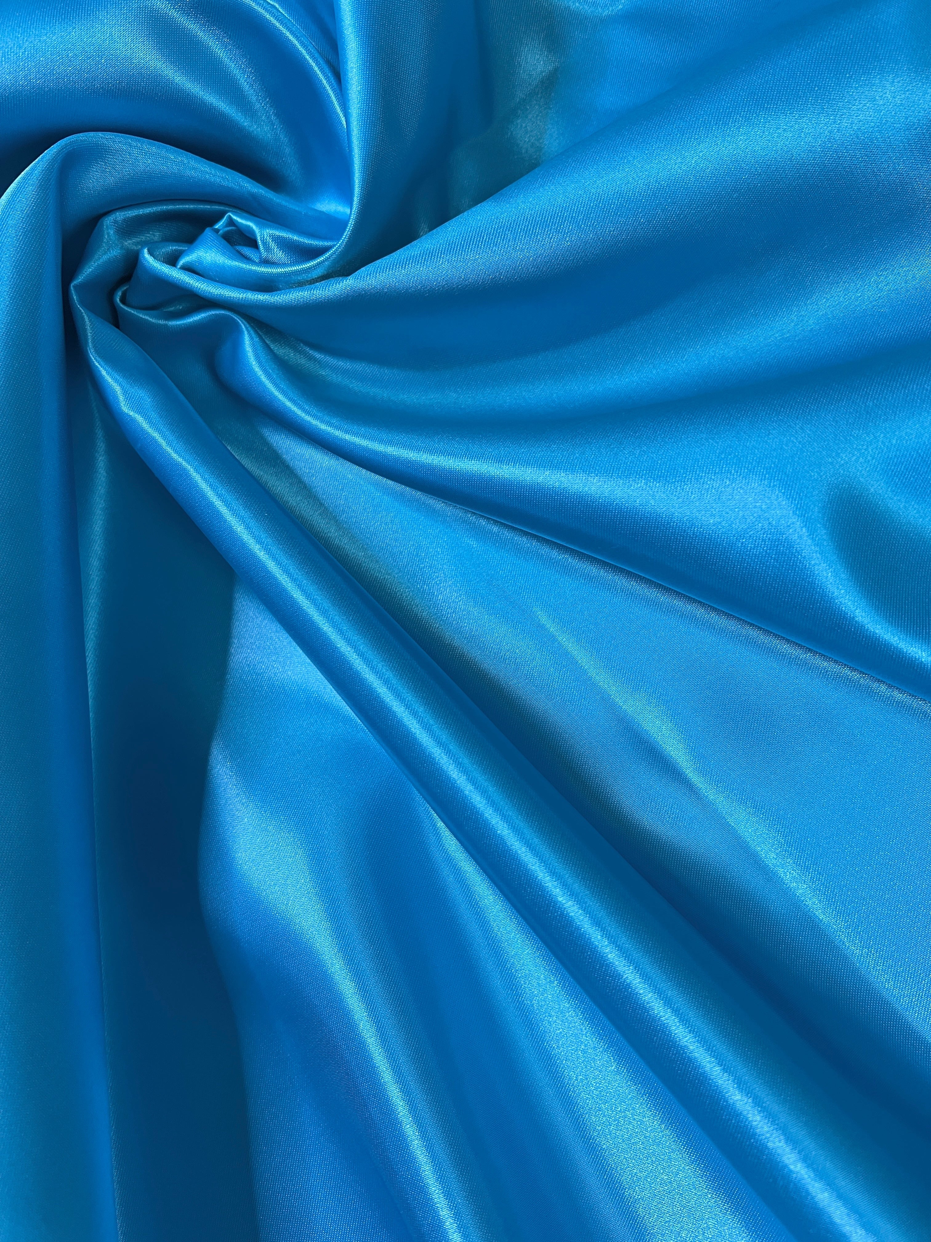 Ocean Blue Duchesse Satin Fabric, Blue Bridal Shiny Satin by yard, Light Blue Heavy Satin Fabric for Wedding Dress,, satin for woman, premium satin, best quality satin, cheap satin, luxury satin, buy satin online, kiki textile fabric, kikitextile satin