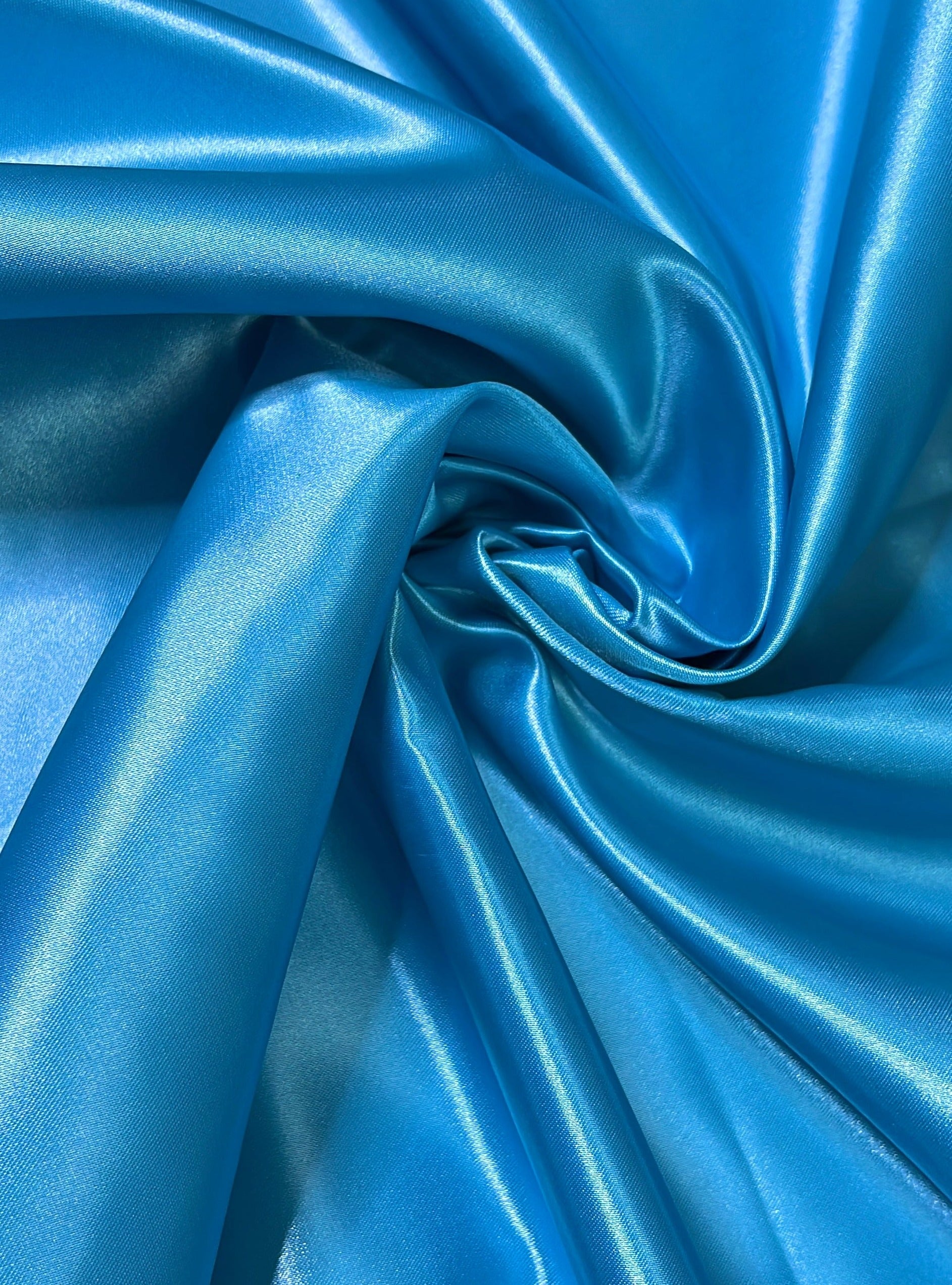 Ocean Blue Duchesse Satin Fabric, Blue Bridal Shiny Satin by yard, Light Blue Heavy Satin Fabric for Wedding Dress,, satin for woman, premium satin, best quality satin, cheap satin, luxury satin, buy satin online, kiki textile fabric, kikitextile satin