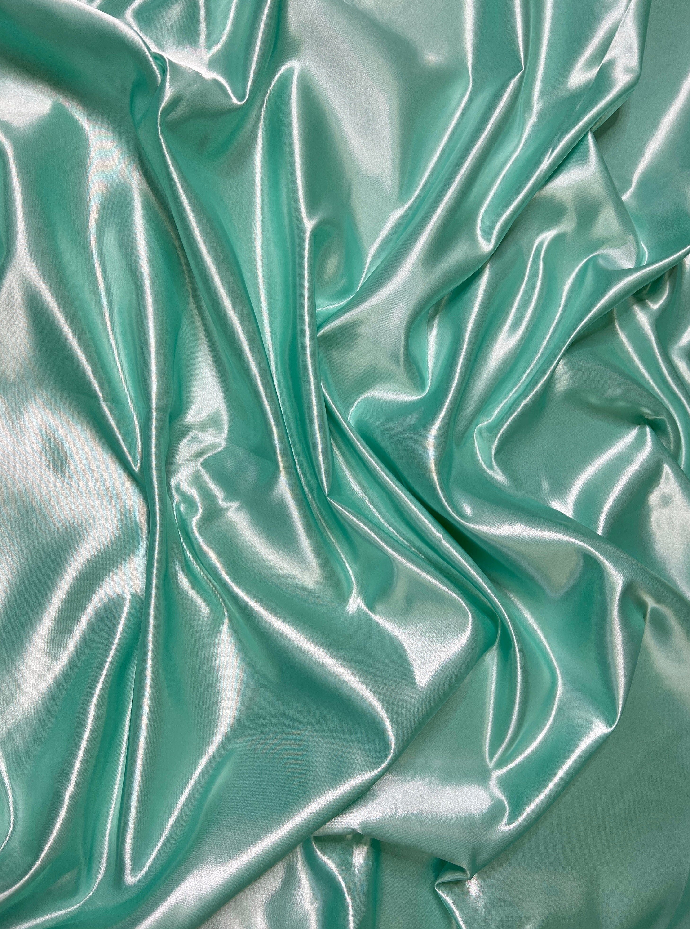 Mint Green Duchesse Satin Fabric, Mint Bridal Shiny Satin by yard, Light Green Heavy Satin Fabric for Wedding Dress, satin for woman, premium satin, best quality satin, cheap satin, satin for woman, buy satin online, kikitextile satin, satin usa, satin los angelos