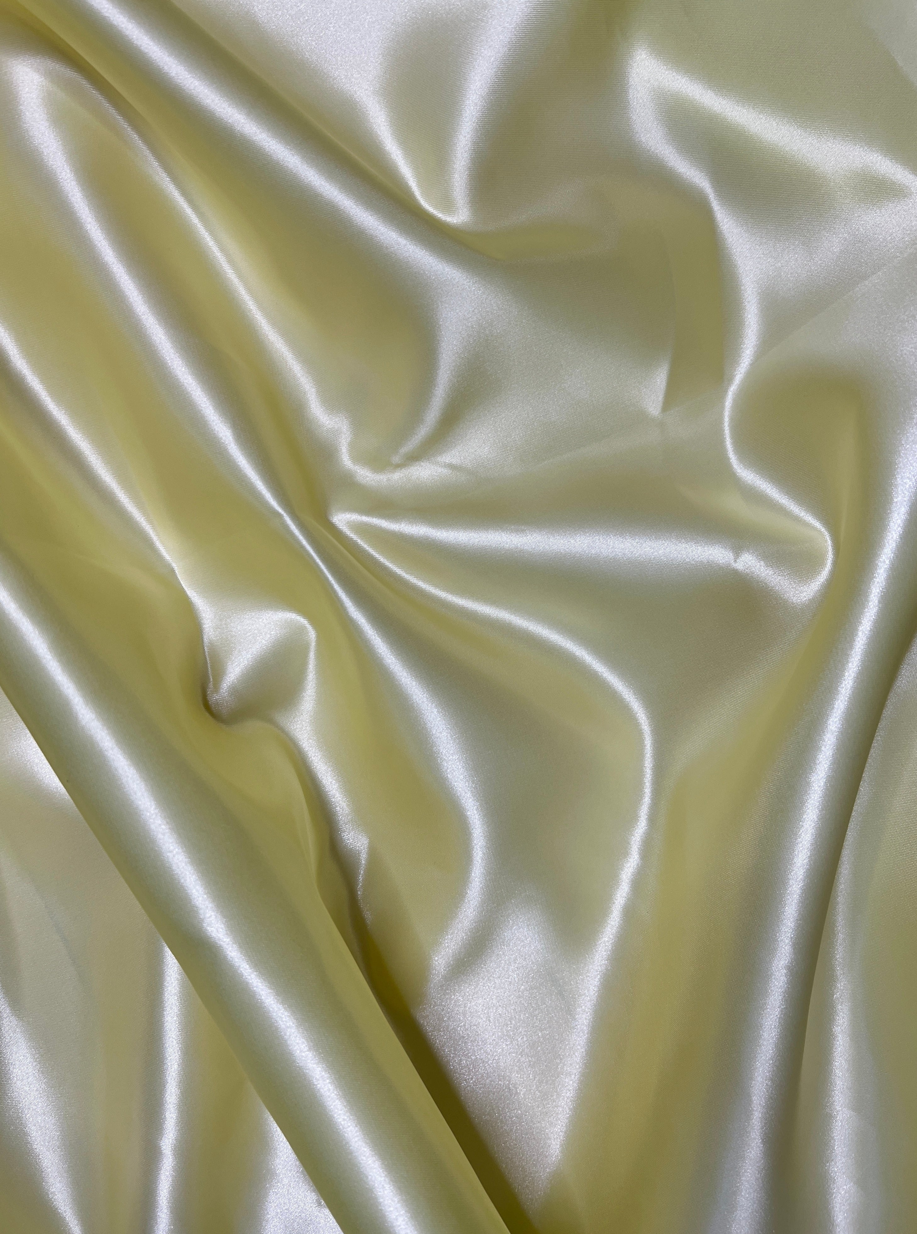 Pale Yellow Duchesse Satin Fabric, Yellow Bridal Shiny Satin by yard, Light Heavy Satin Fabric for Wedding Dress, satin for woman, satin usa, satin los angelos, kikitextile, satin online, satin in yellow, dark yellow satin, light yellow satin, stretch satin, cheap satin, luxury satin