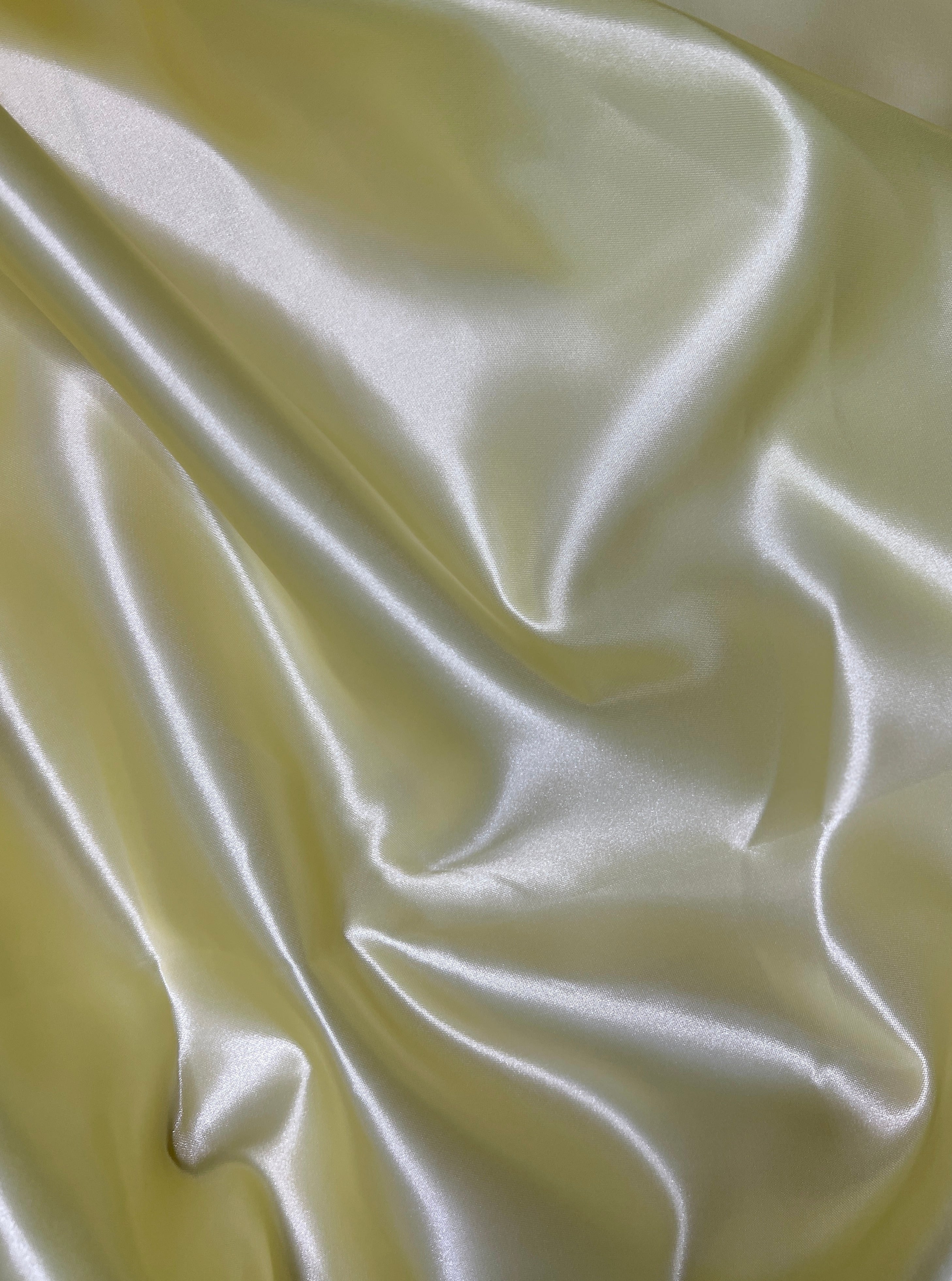 Pale Yellow Duchesse Satin Fabric, Yellow Bridal Shiny Satin by yard, Light Heavy Satin Fabric for Wedding Dress, satin for woman, satin usa, satin los angelos, kikitextile, satin online, satin in yellow, dark yellow satin, light yellow satin, stretch satin, cheap satin, luxury satin