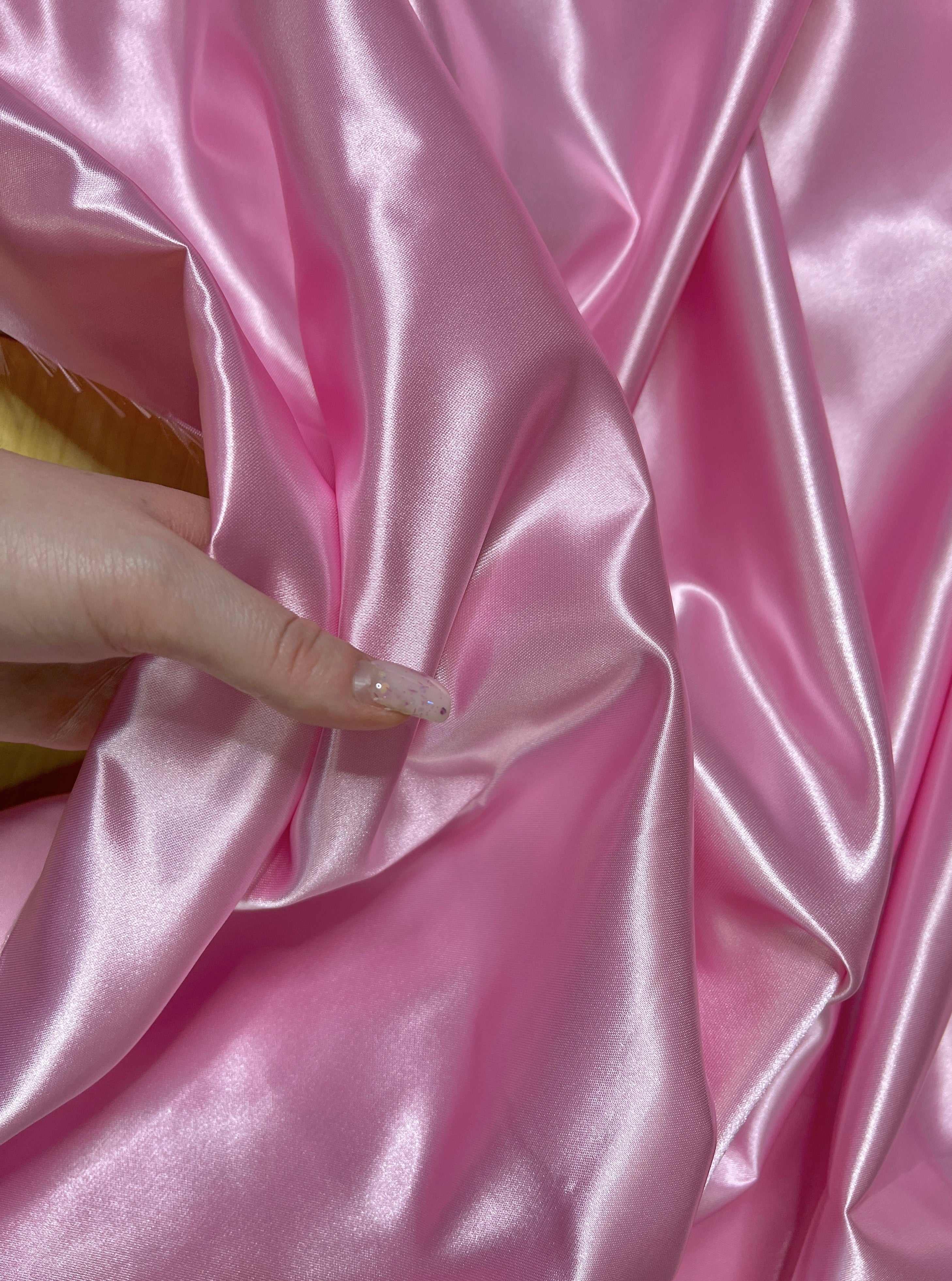 Pink Duchesse Satin Fabric, Pink Bridal Shiny Satin by yard, Light Pink Heavy Satin Fabric for Wedding Dress, pink for woman, best satin, premium satin, cheap satin, luxury satin, satin usa, satin los angelos,best quality satin