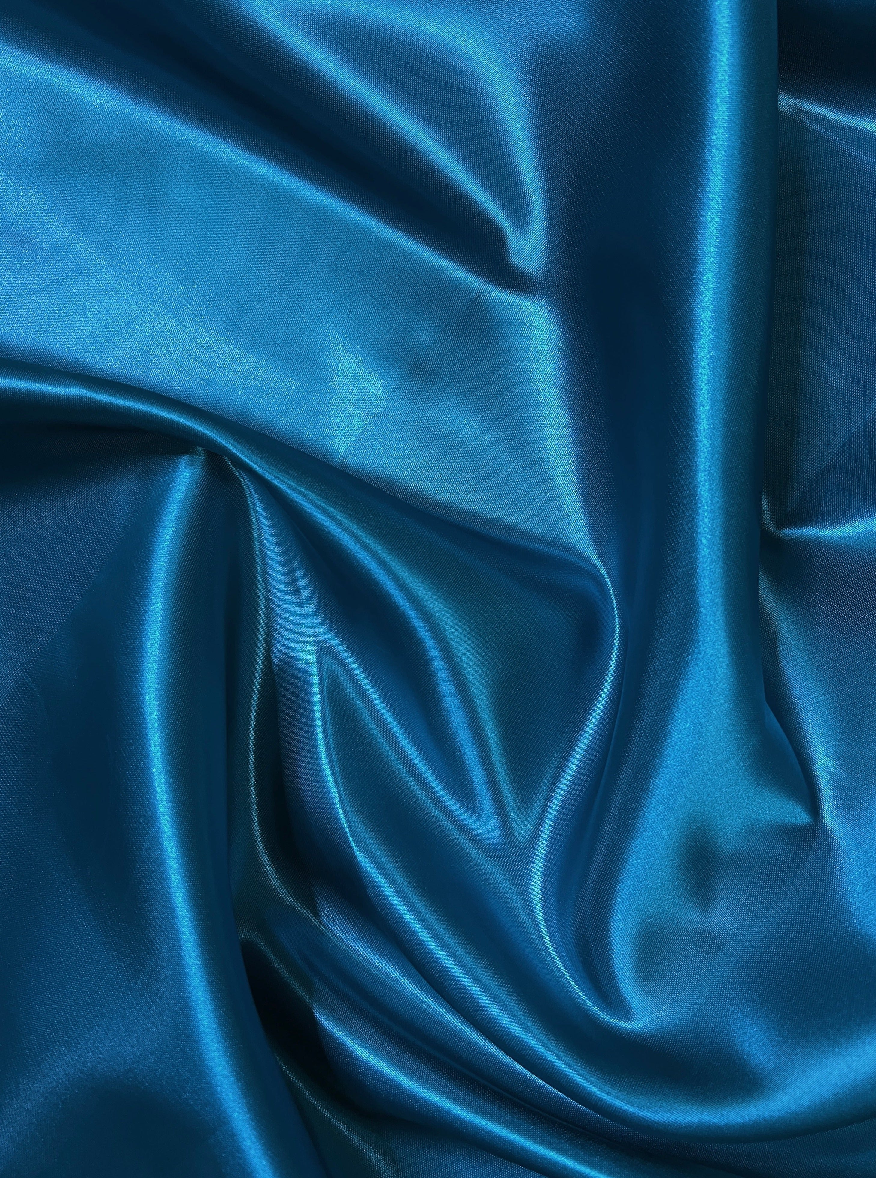 Teal Duchesse Satin Fabric, Blue Bridal Shiny Satin by yard, Dark Blue Heavy Satin Fabric for Wedding Dress, Dark Blue Satin Fabric, premium satin, best quality satin, satin usa, satin los angelos, kikitextile, kiki fabrics, satin for woman