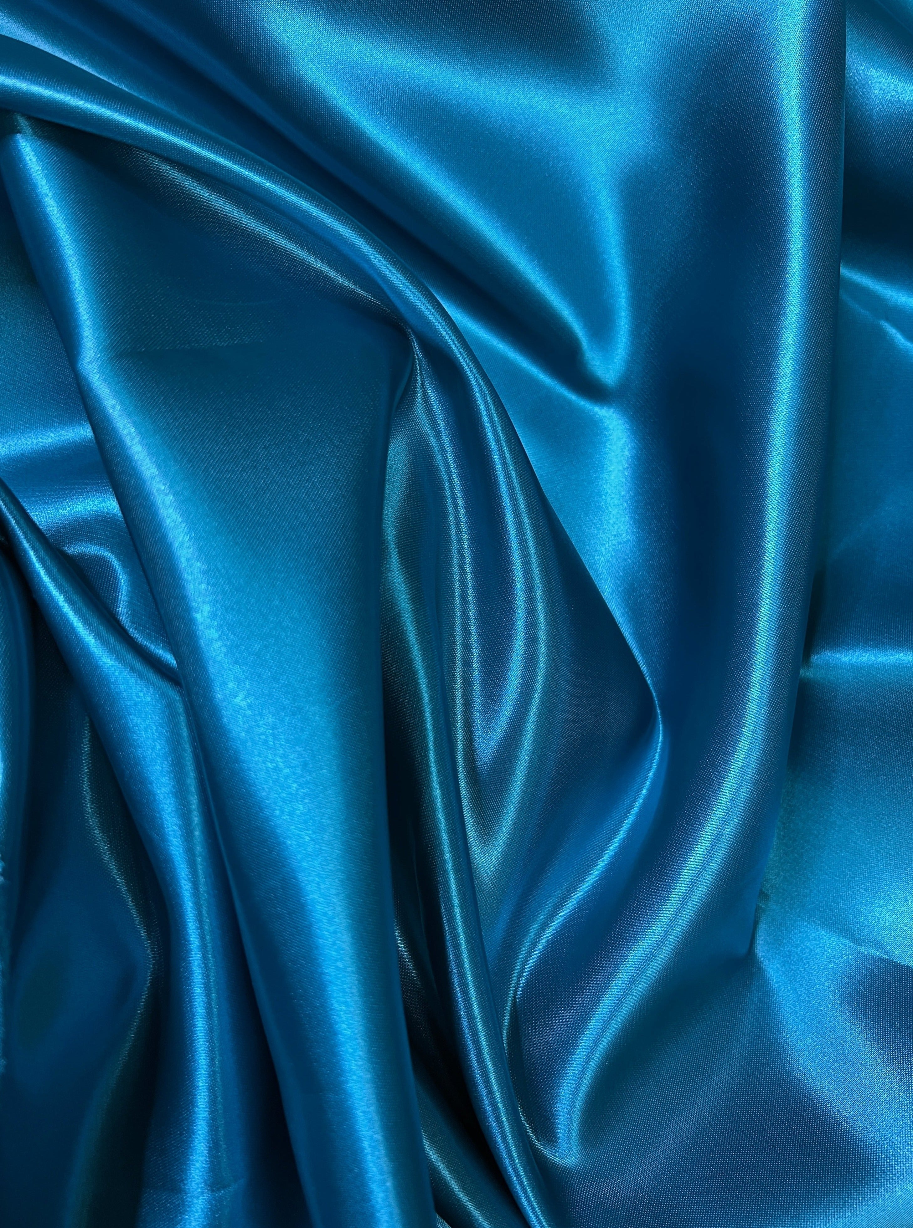 Teal Duchesse Satin Fabric, Blue Bridal Shiny Satin by yard, Dark Blue Heavy Satin Fabric for Wedding Dress, Dark Blue Satin Fabric, premium satin, best quality satin, satin usa, satin los angelos, kikitextile, kiki fabrics, satin for woman