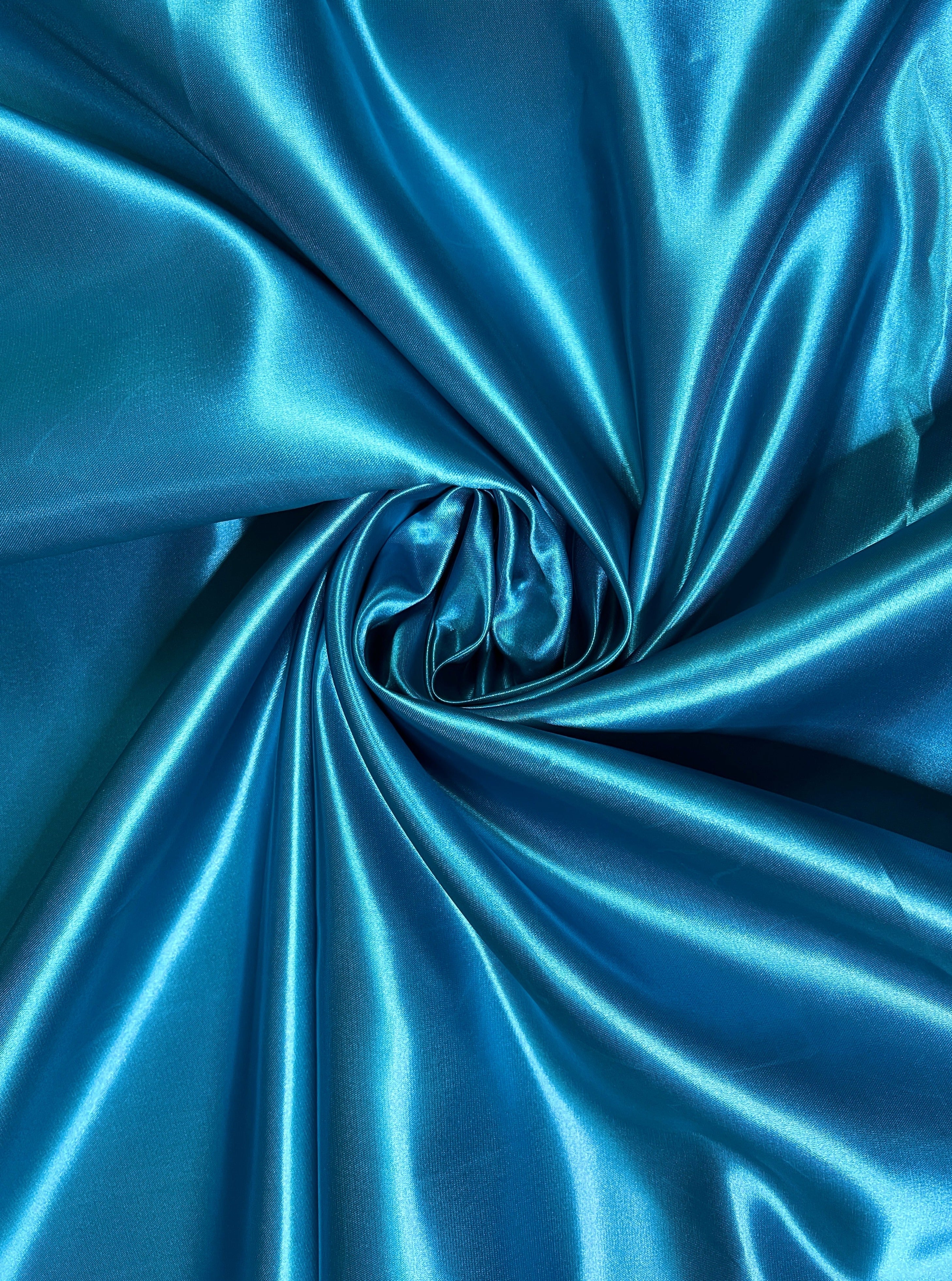 Teal Duchesse Satin Fabric, Blue Bridal Shiny Satin by yard, Dark Blue Heavy Satin Fabric for Wedding Dress, Dark Blue Satin Fabric, premium satin, best quality satin, satin usa, satin los angelos, kikitextile, kiki fabrics, satin for woman