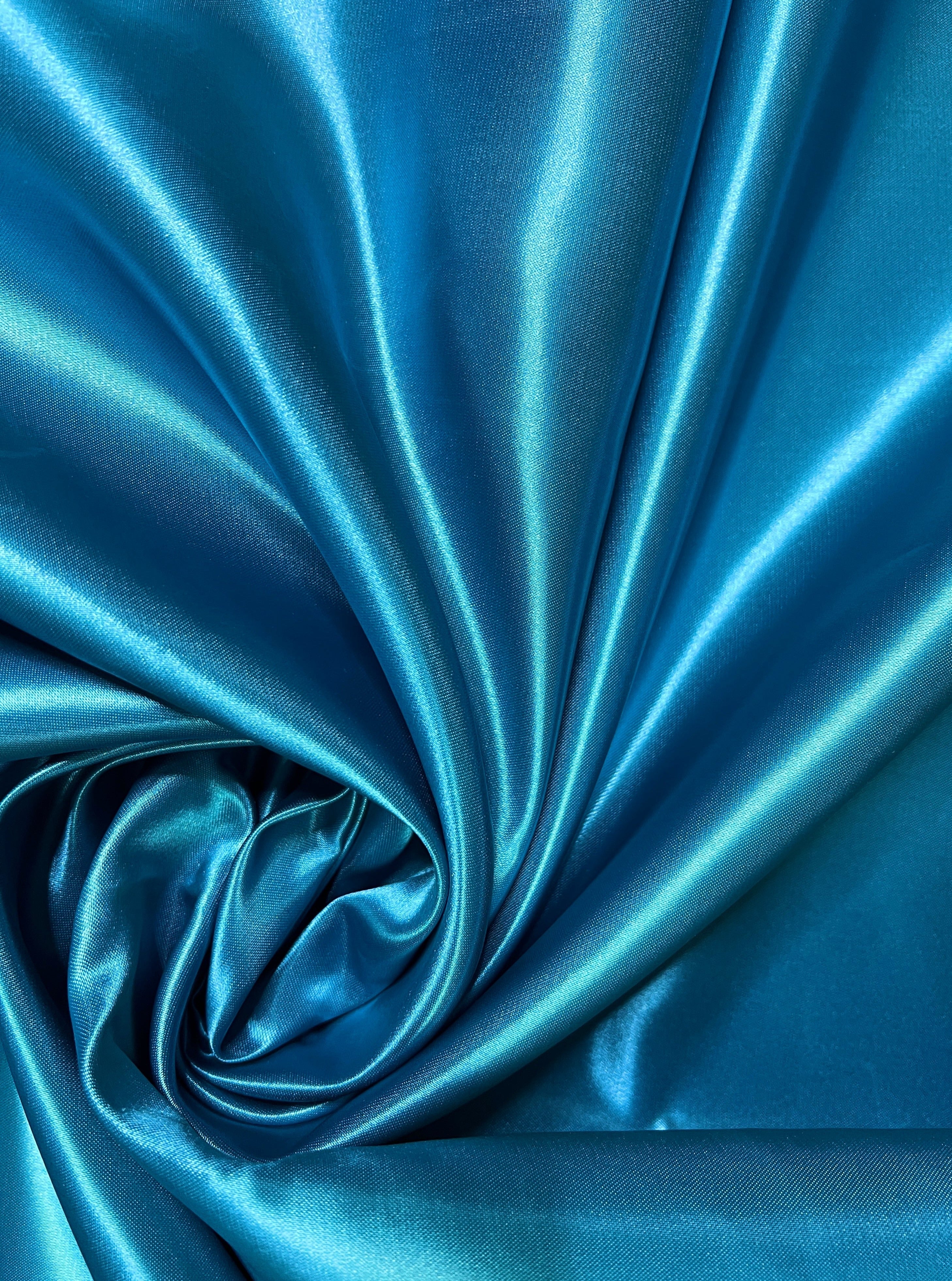 Teal Duchesse Satin Fabric, Blue Bridal Shiny Satin by yard, Dark Blue Heavy Satin Fabric for Wedding Dress, Dark Blue Satin Fabric, premium satin, best quality satin, satin usa, satin los angelos, kikitextile, kiki fabrics, satin for woman