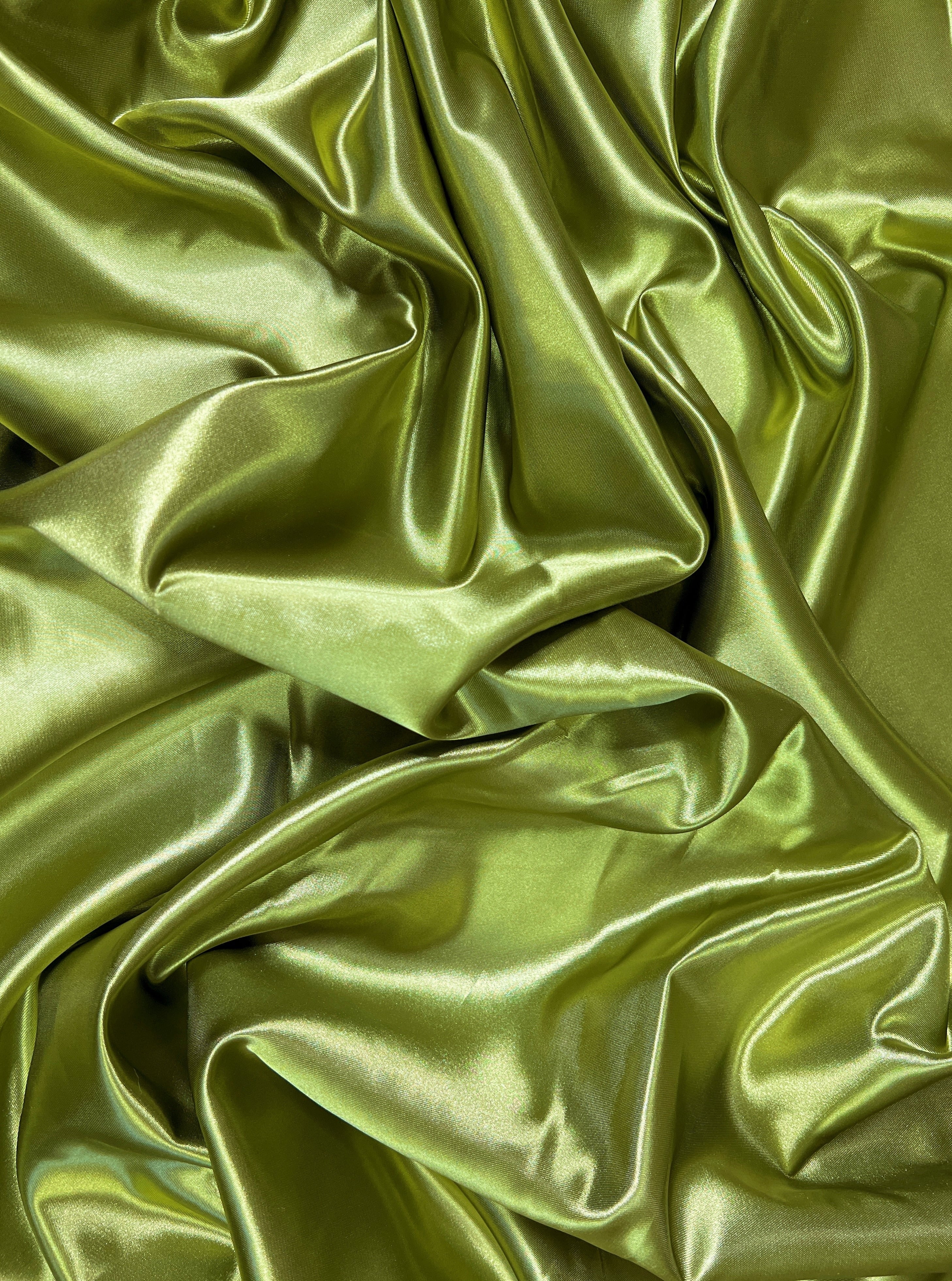 Olive Duchesse Satin Fabric, Pesto Shiny Satin by yard, Light Green Heavy Satin Fabric for Wedding Dress, olive color for woman, satin in olive, satin for woman, best satin fabric, premium satin, cheap satin, buy satin online, best quality satin, kikitextile satin