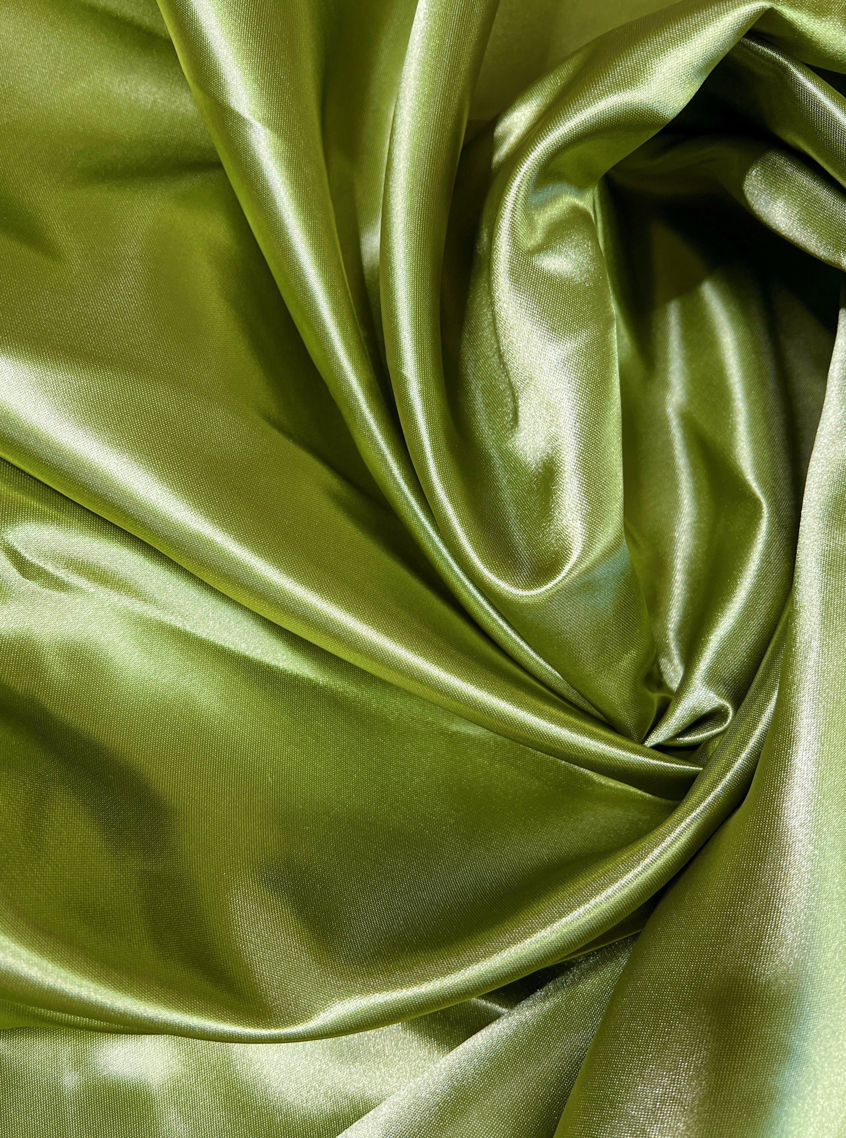 NY Designer Fabrics Dark Green Olive Silk Duchess Satin Fabric