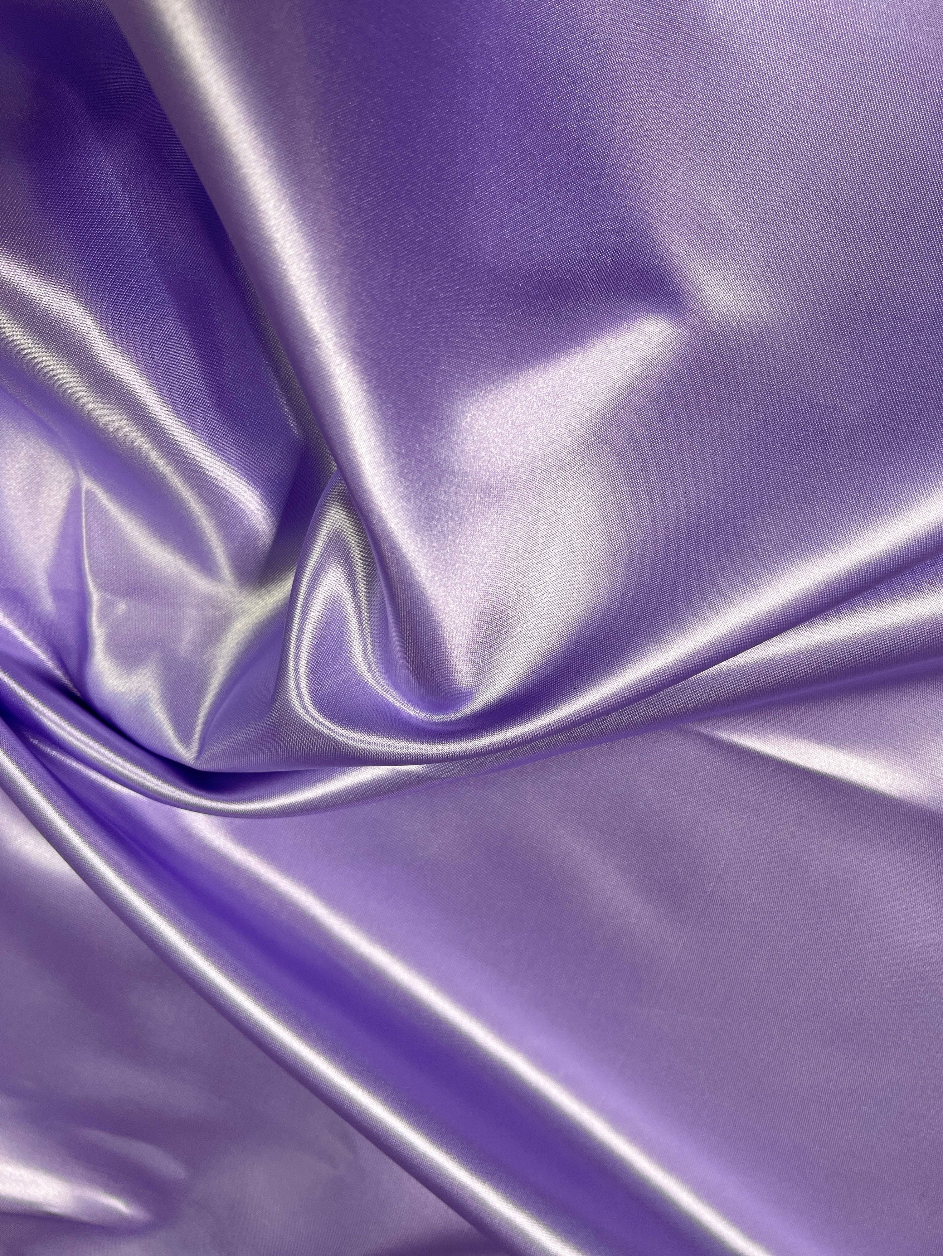 Lavender Duchesse Satin Fabric, Lilac Bridal Shiny Satin by yard, Lavender Heavy Satin Fabric for Wedding Dress, satin for woman, purple satin, dark lavender satin, premium satin, best quality satin, buy satin online, kiki textiles, satin store in usa, duchesse satin, satin silk, four way stretch, shiny satin