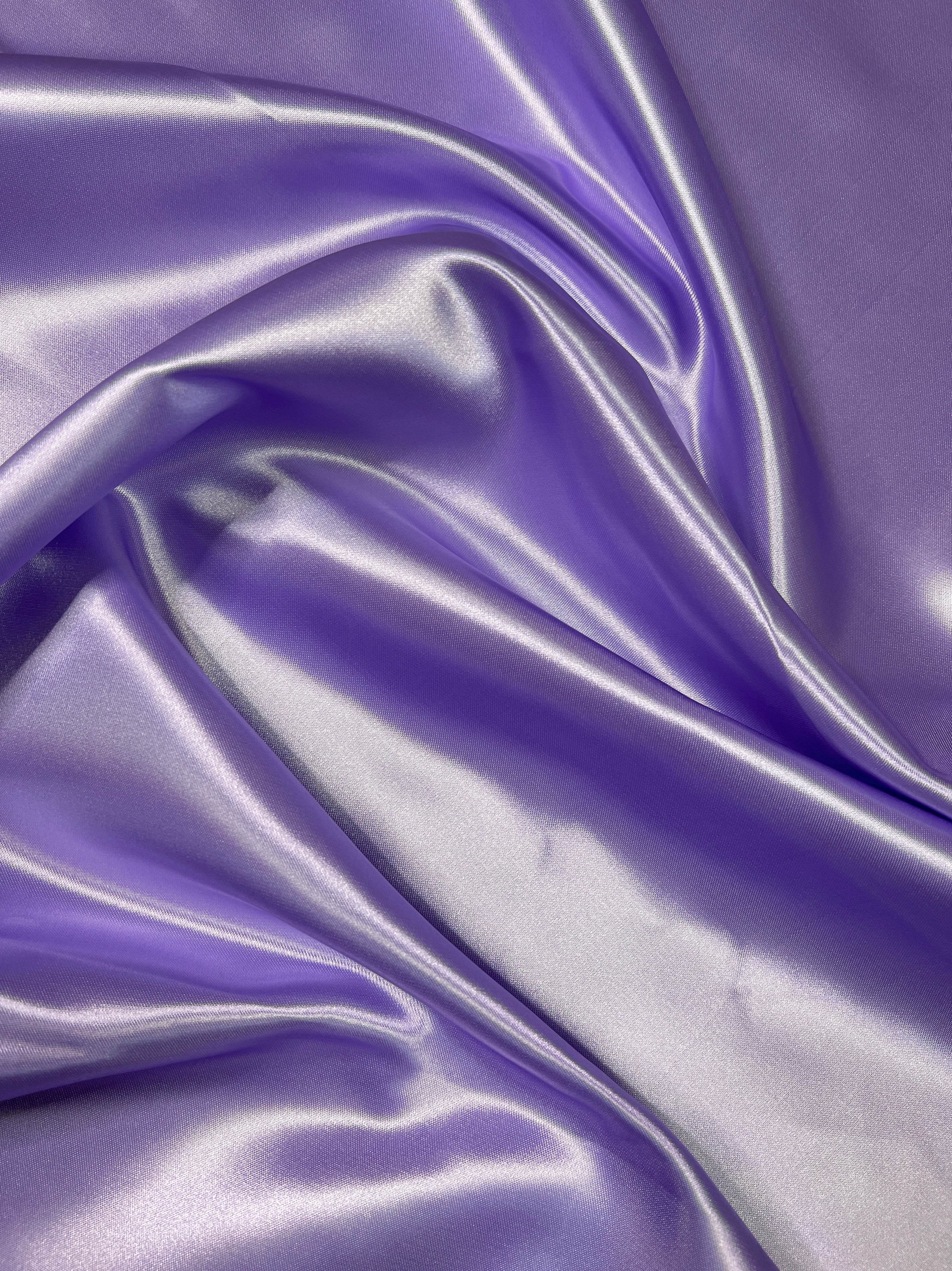 Lavender Duchesse Satin Fabric, Lilac Bridal Shiny Satin by yard, Lavender Heavy Satin Fabric for Wedding Dress, satin for woman, purple satin, dark lavender satin, premium satin, best quality satin, buy satin online, kiki textiles, satin store in usa, duchesse satin, satin silk, four way stretch, shiny satin