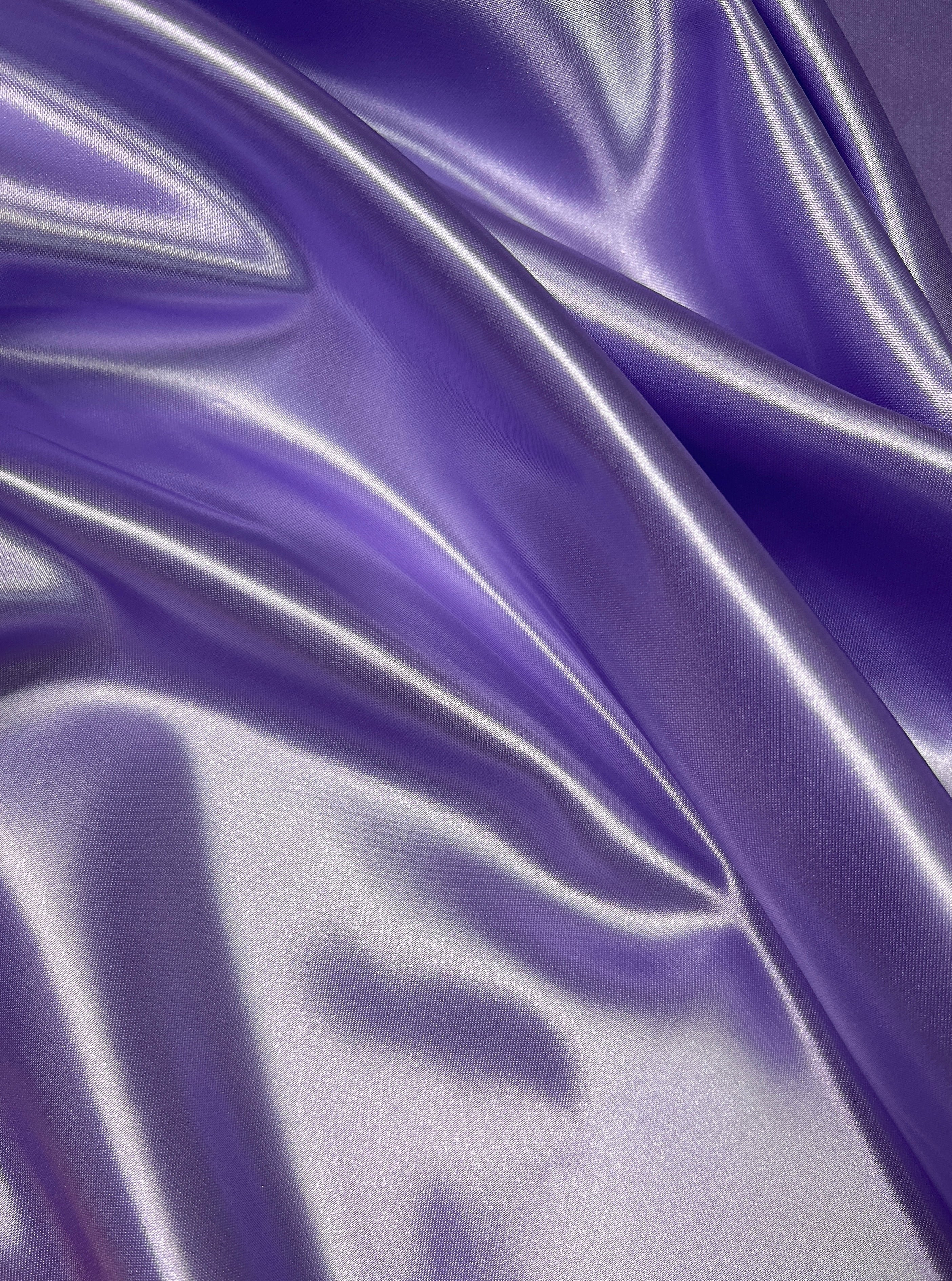 Lavender Duchesse Satin Fabric, Lilac Bridal Shiny Satin by yard, Lavender Heavy Satin Fabric for Wedding Dress, satin for woman, purple satin, dark lavender satin, premium satin, best quality satin, buy satin online, kiki textiles, satin store in usa, duchesse satin, satin silk, four way stretch, shiny satin