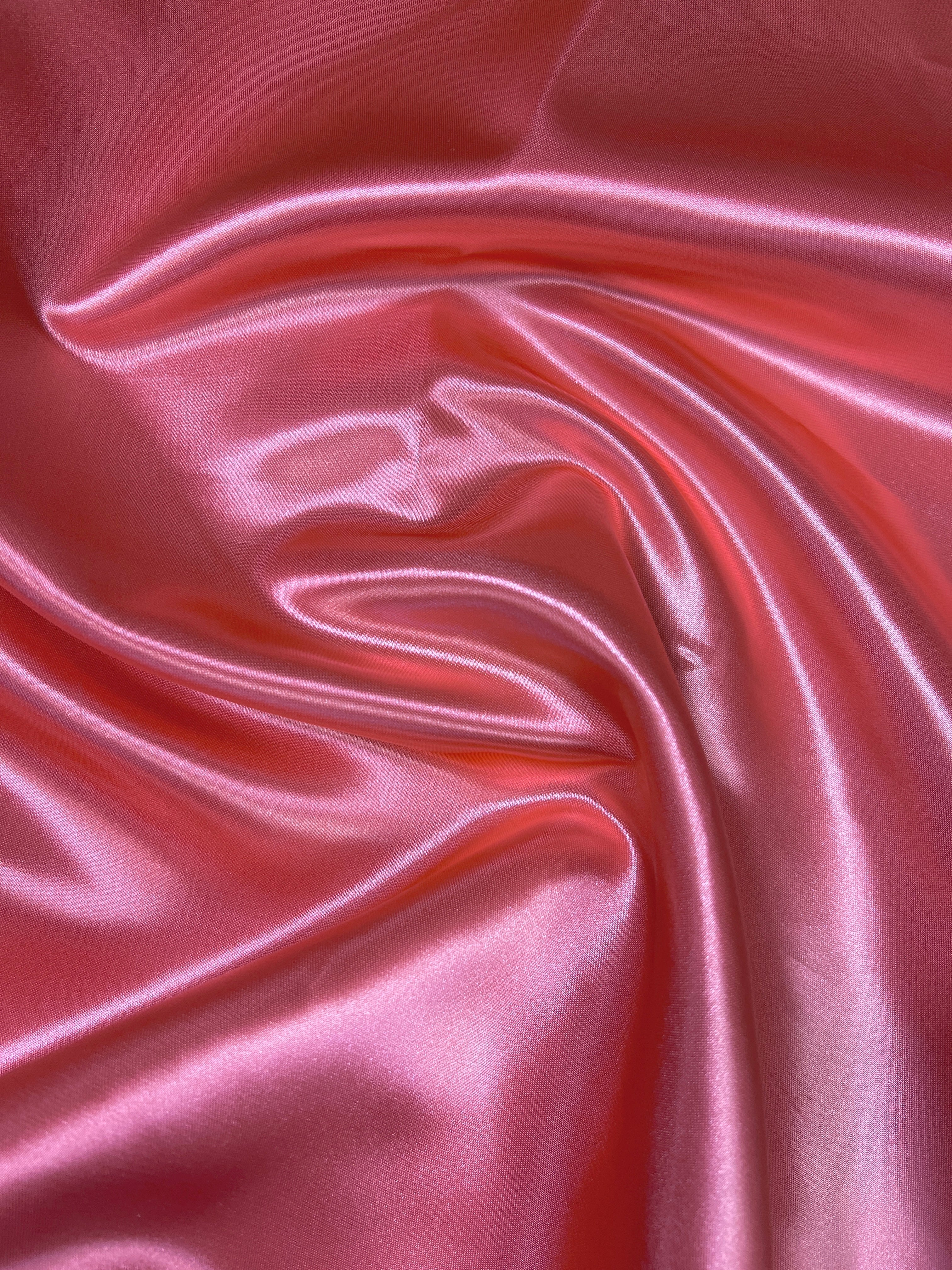 Coral Duchesse Satin Fabric, Coral Bridal Shiny Satin by yard, coral Heavy Satin Fabric for Wedding Dress, satin for woman, coral duchesse color satin, premium quality satin, best satin, cheap satin, satin usa, buy satin online, luxury satin, pink duchesse satin, hot pink color fabric, liliac pink color fabric for dress, light pink color fabric, kiki textiles