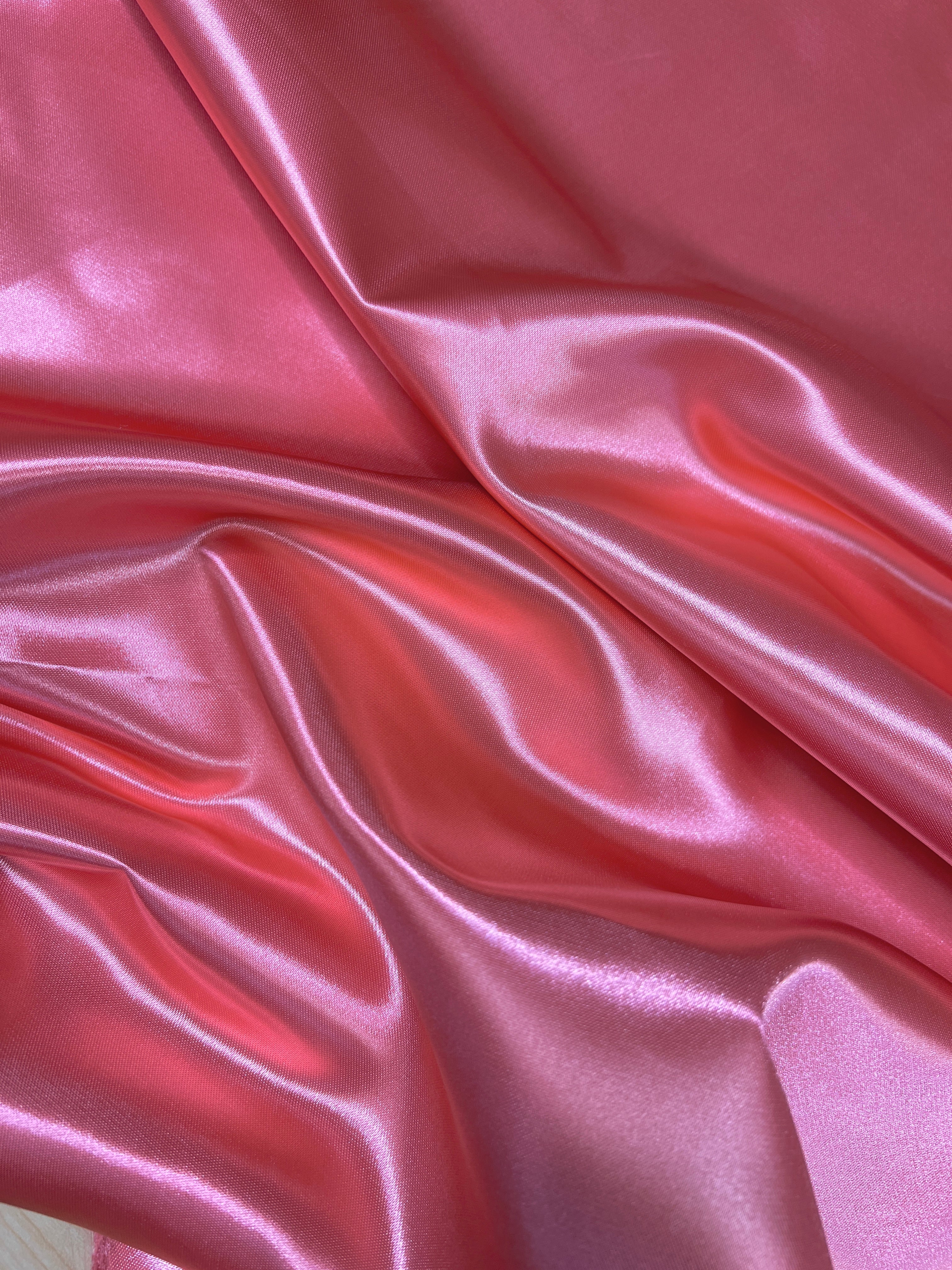 Coral Duchesse Satin Fabric, Coral Bridal Shiny Satin by yard, coral Heavy Satin Fabric for Wedding Dress, satin for woman, coral duchesse color satin, premium quality satin, best satin, cheap satin, satin usa, buy satin online, luxury satin, pink duchesse satin, hot pink color fabric, liliac pink color fabric for dress, light pink color fabric,