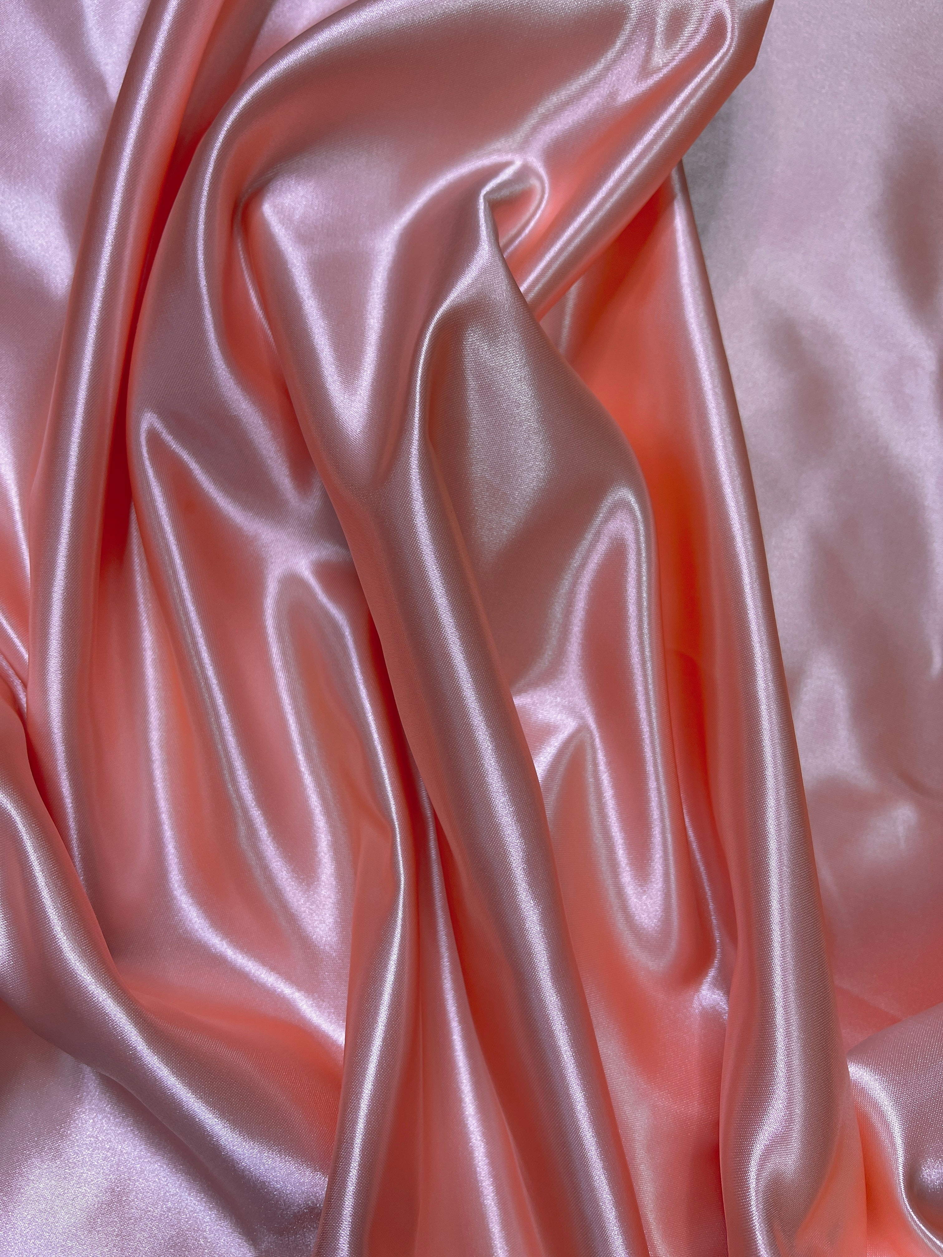 Light Peach Duchesse Satin Fabric, Peach Bridal Shiny Satin by yard, Light Heavy Satin Fabric for Wedding Dress, satin for woman, premium satin, best quality satin, cheap satin, satin for woman, buy satin online, kikitextile satin, satin usa, satin los angelos