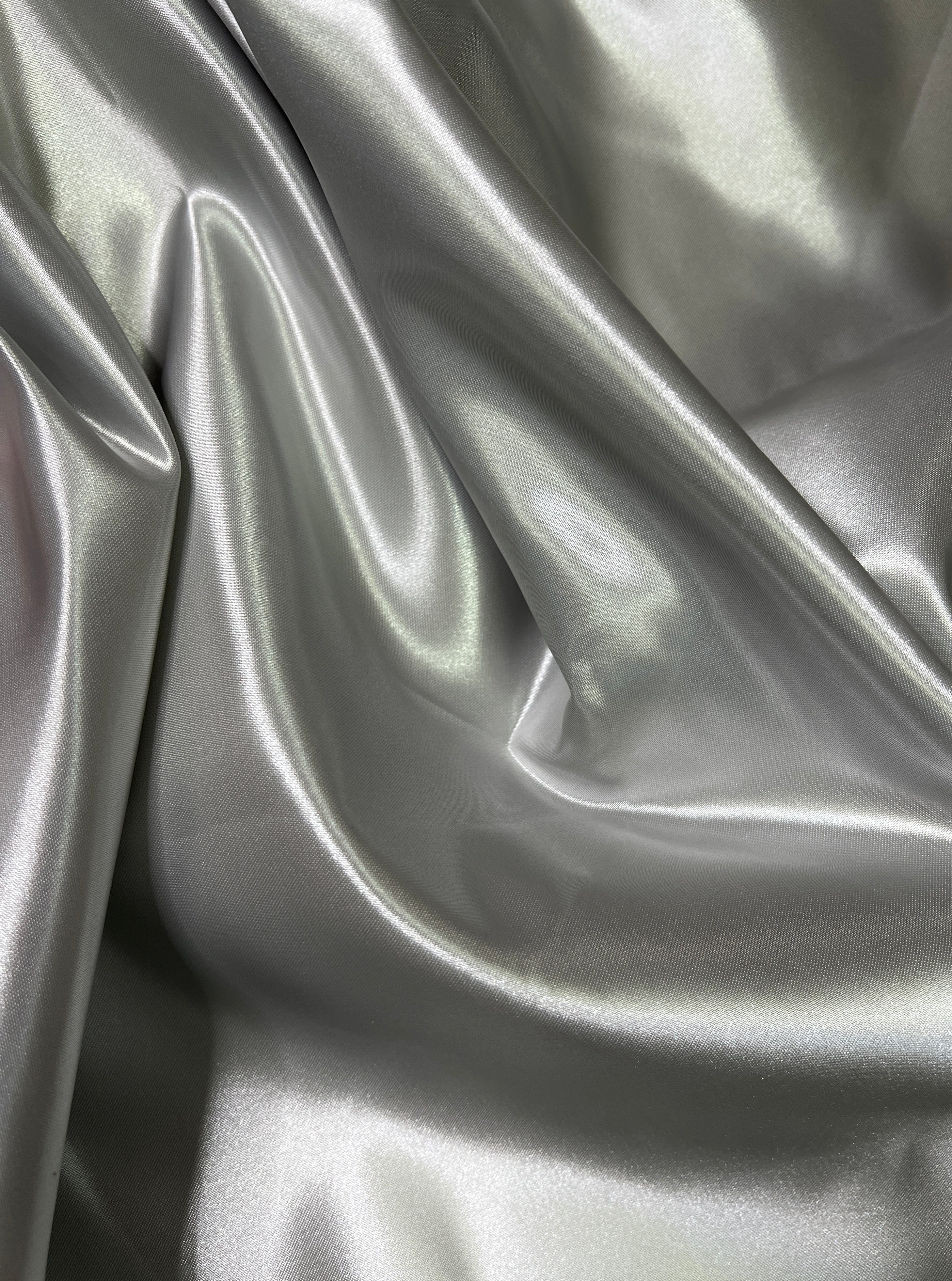 Silver Duchesse Satin Fabric, Silver Bridal Shiny Satin by yard, Light Grey Heavy Satin Fabric for Wedding Dress, silver Gown, silver satin for woman, satin usa, satin los angelos, premium satin, best quality satin