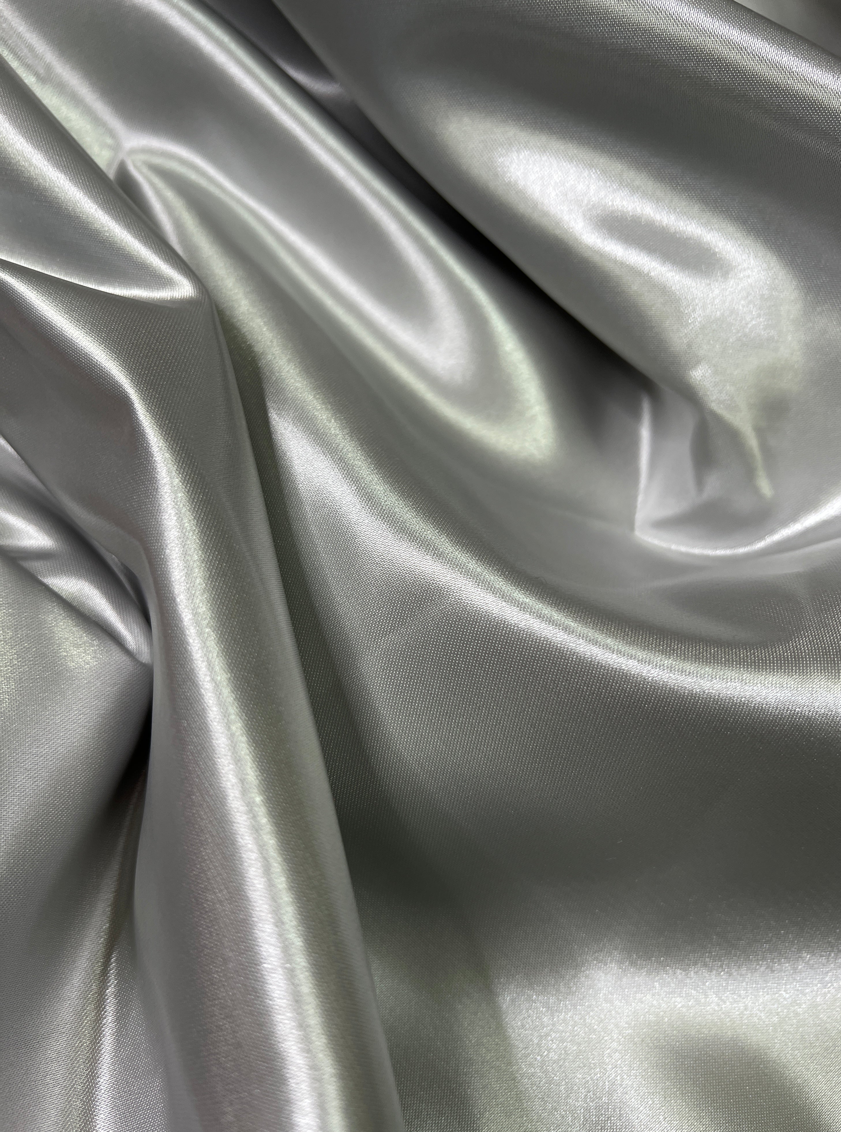 Silver Duchesse Satin Fabric, Silver Bridal Shiny Satin by yard, Light Grey Heavy Satin Fabric for Wedding Dress, silver Gown, silver satin for woman, satin usa, satin los angelos, premium satin, best quality satin