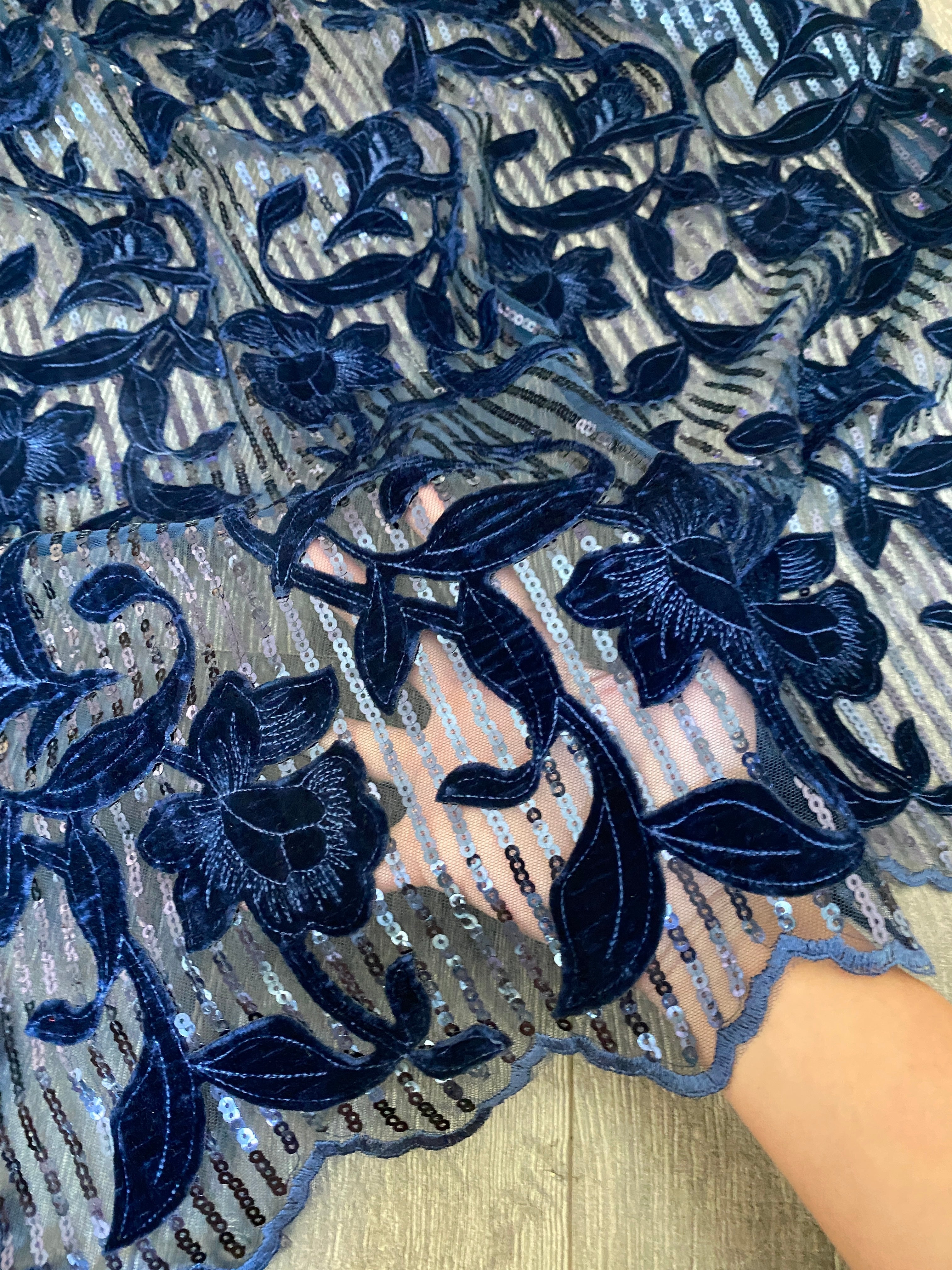 Navy Sequin Velvet Lace, Navy Blue Sequins on Mesh, Dark Blue Bridal Lace with Sequins , Navy Lace for Gowns, blue Sequin Velvet Lace, light blue Sequin Velvet Lace, royal blue Sequin Velvet Lace, Sequin Velvet Lace for woman, Sequin Velvet Lace on discount, Sequin Velvet Lace on sale