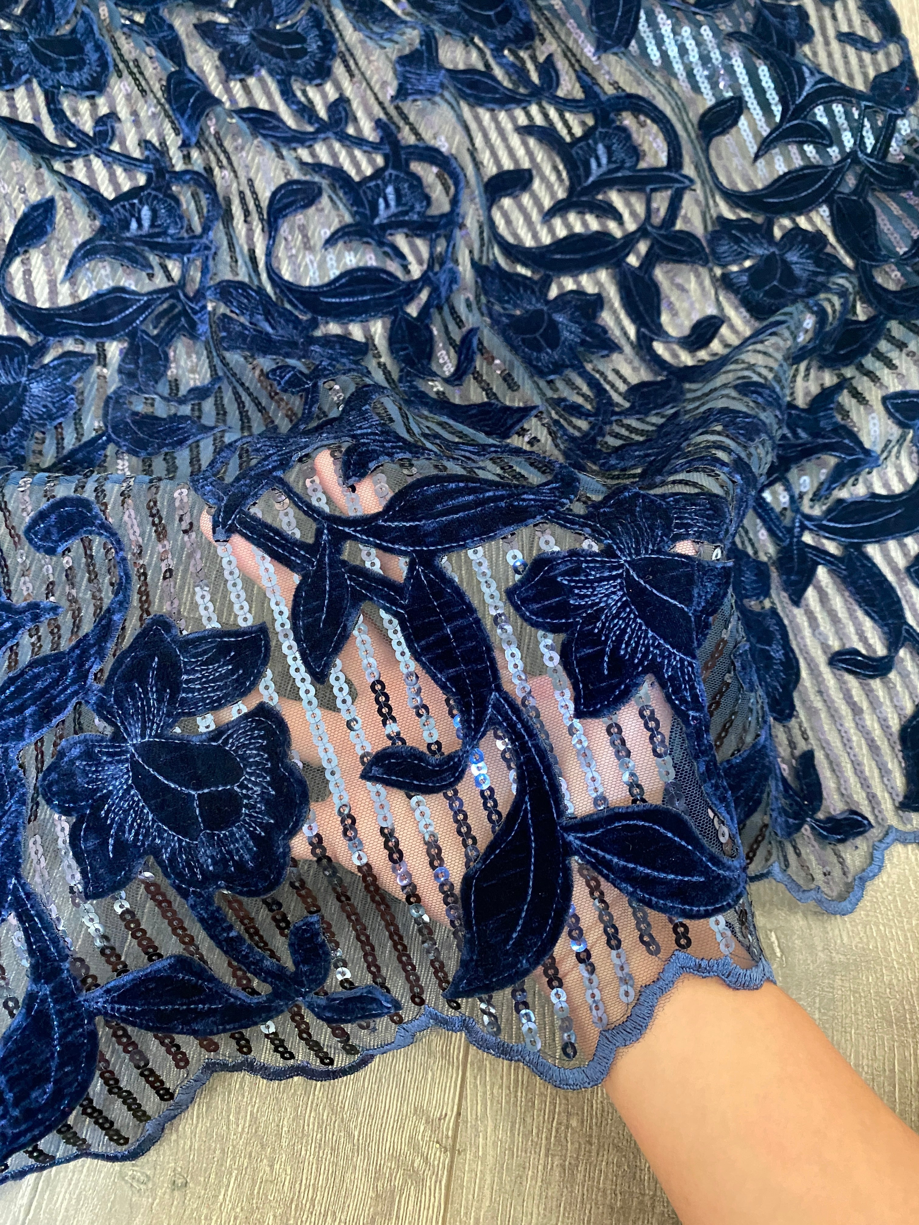 Navy Sequin Velvet Lace, Navy Blue Sequins on Mesh, Dark Blue Bridal Lace with Sequins , Navy Lace for Gowns, blue Sequin Velvet Lace, light blue Sequin Velvet Lace, royal blue Sequin Velvet Lace, Sequin Velvet Lace for woman, Sequin Velvet Lace on discount, Sequin Velvet Lace on sale