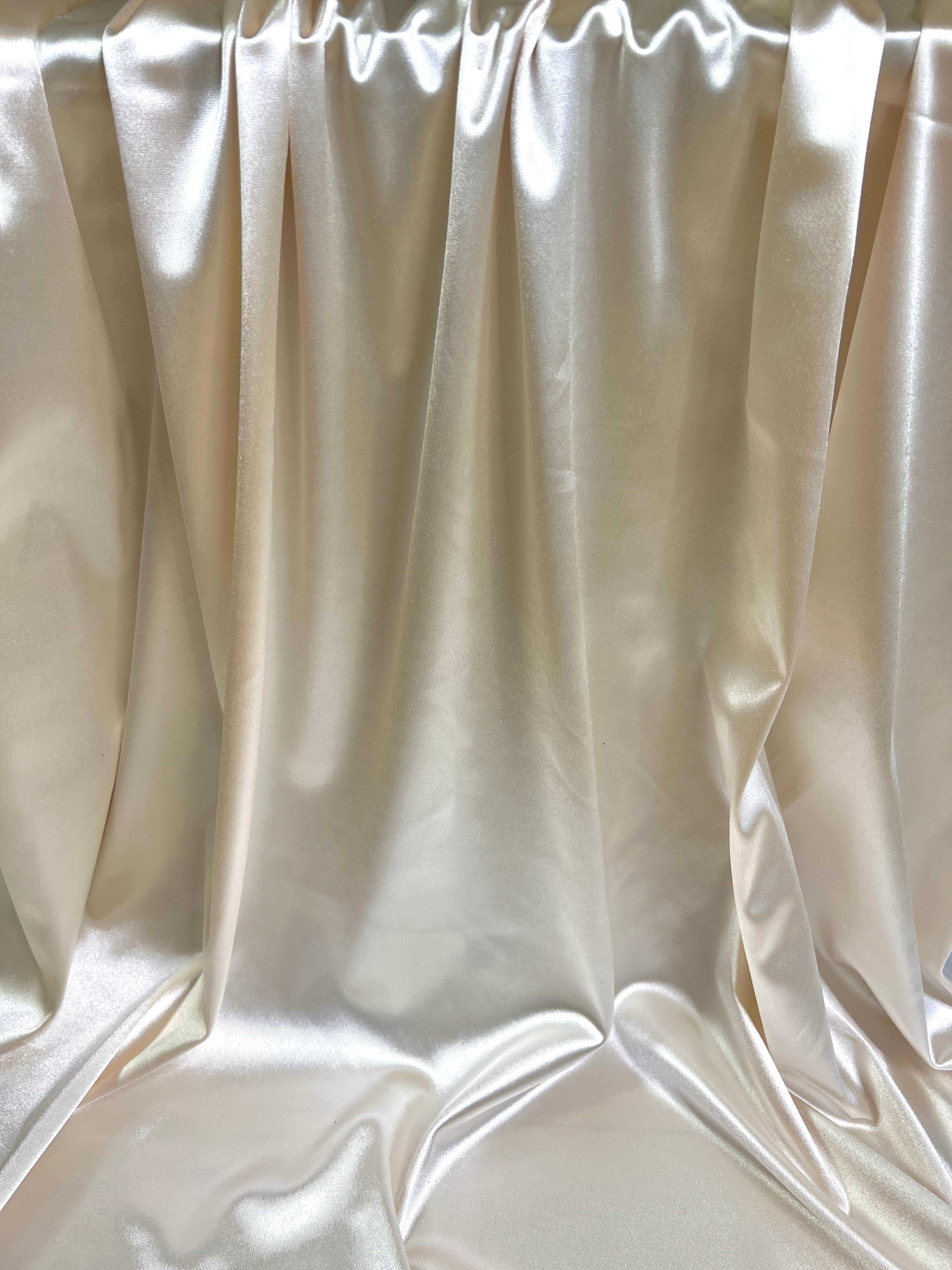 ivory shiny spandex, ivory stretch spandex, ivory shiny spandex for woman, ivory shiny spandex for bride, spandex for swim wear, premium spandex, spandex on sale, low price spandex, buy spandex online, cheap spandex